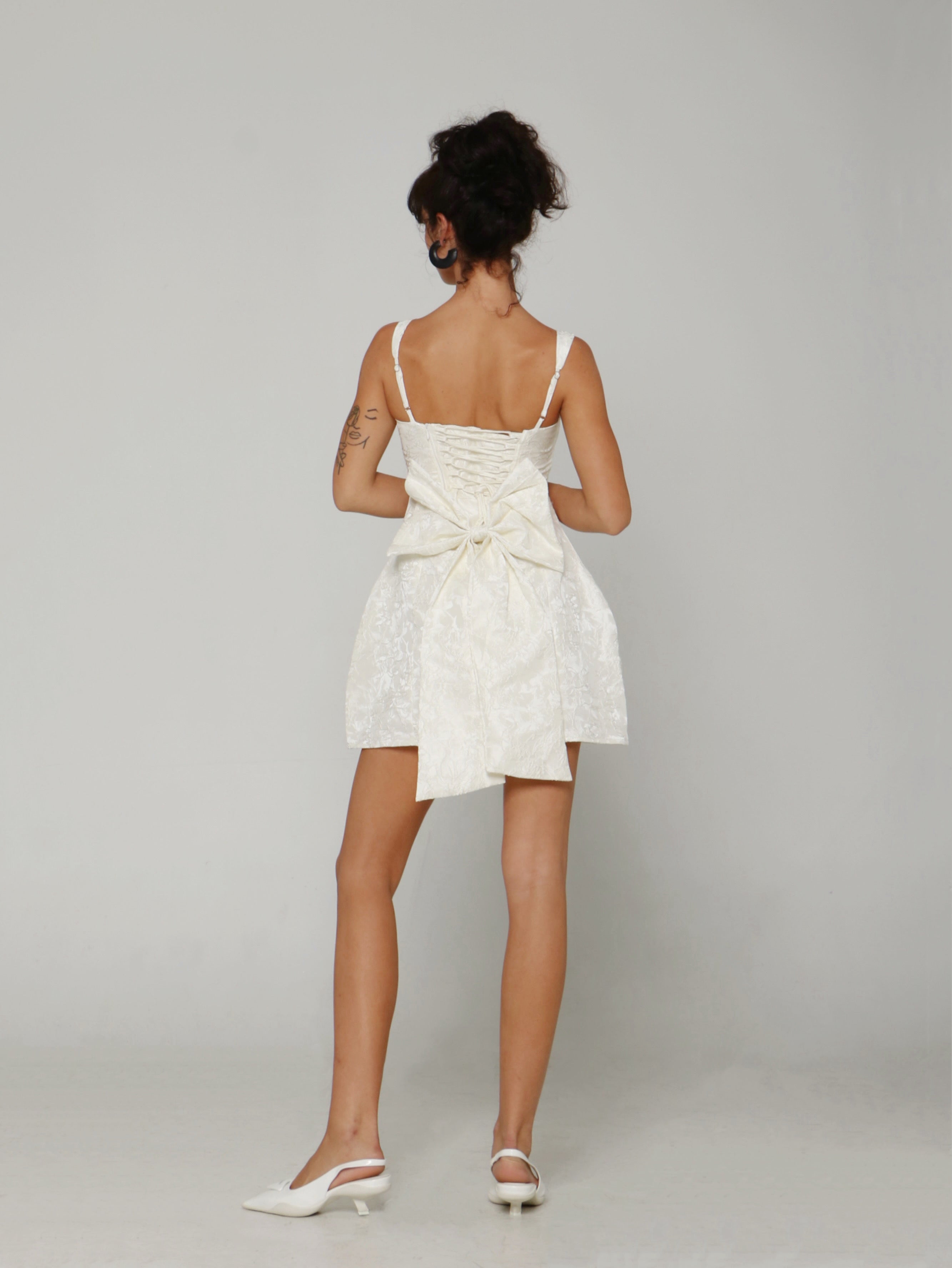 BOW BLOOM MINI DRESS