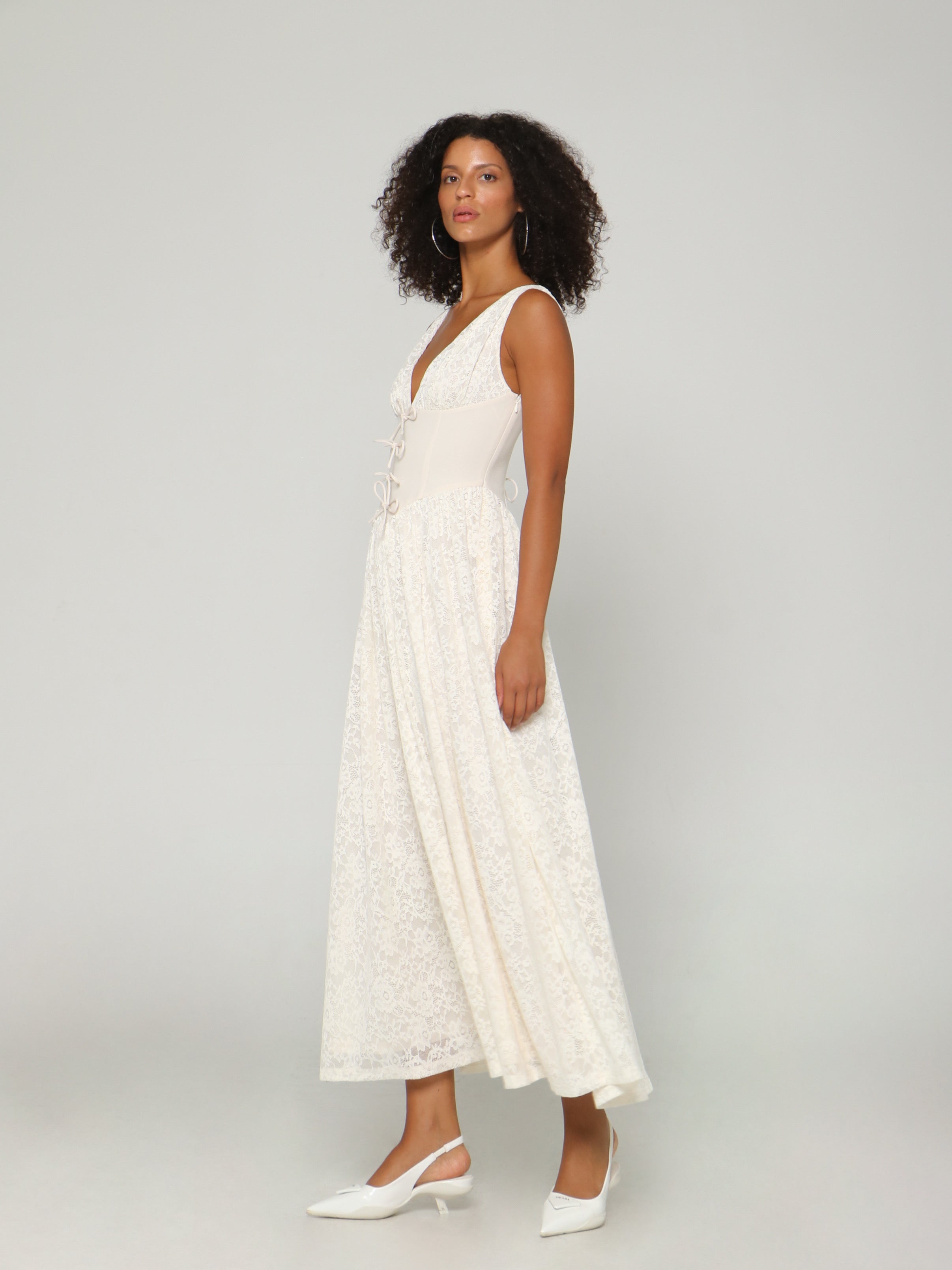 CRÈME LACE CORSET DRESS