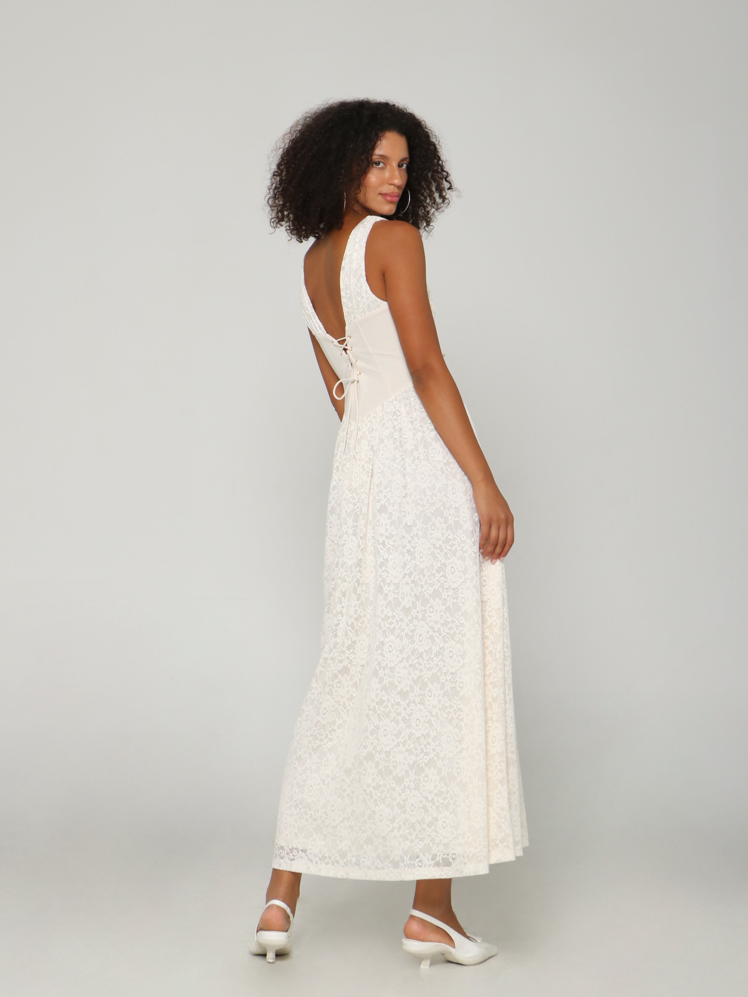CRÈME LACE CORSET DRESS