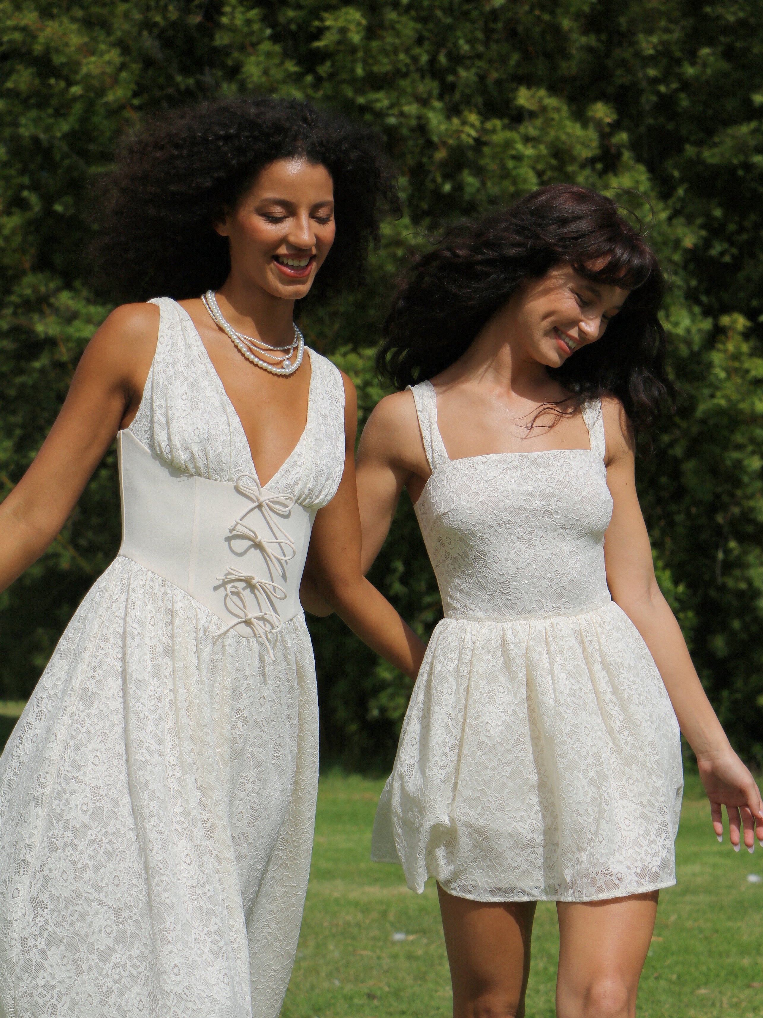 CRÈME LACE CORSET DRESS