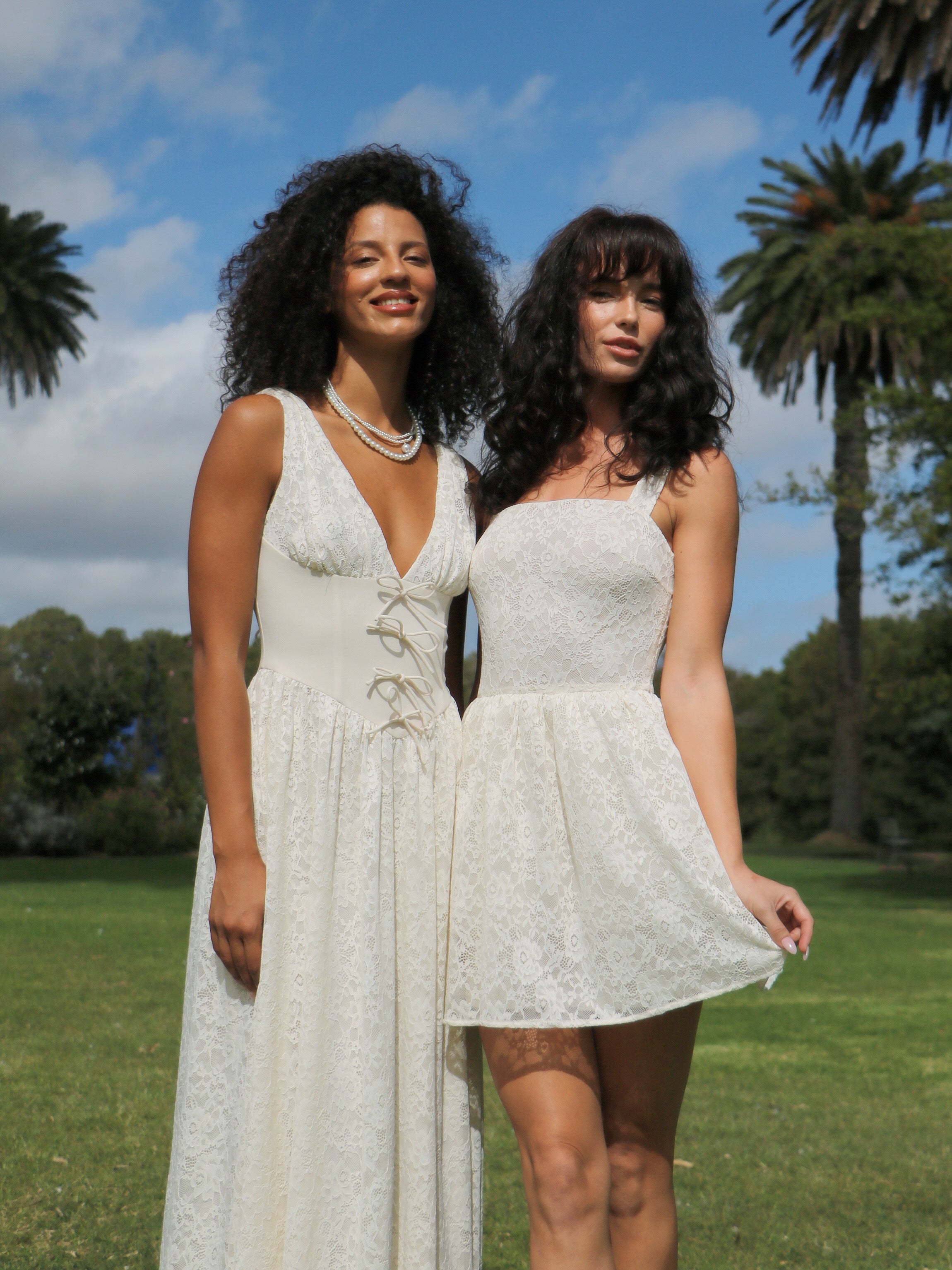 CRÈME LACE CORSET DRESS