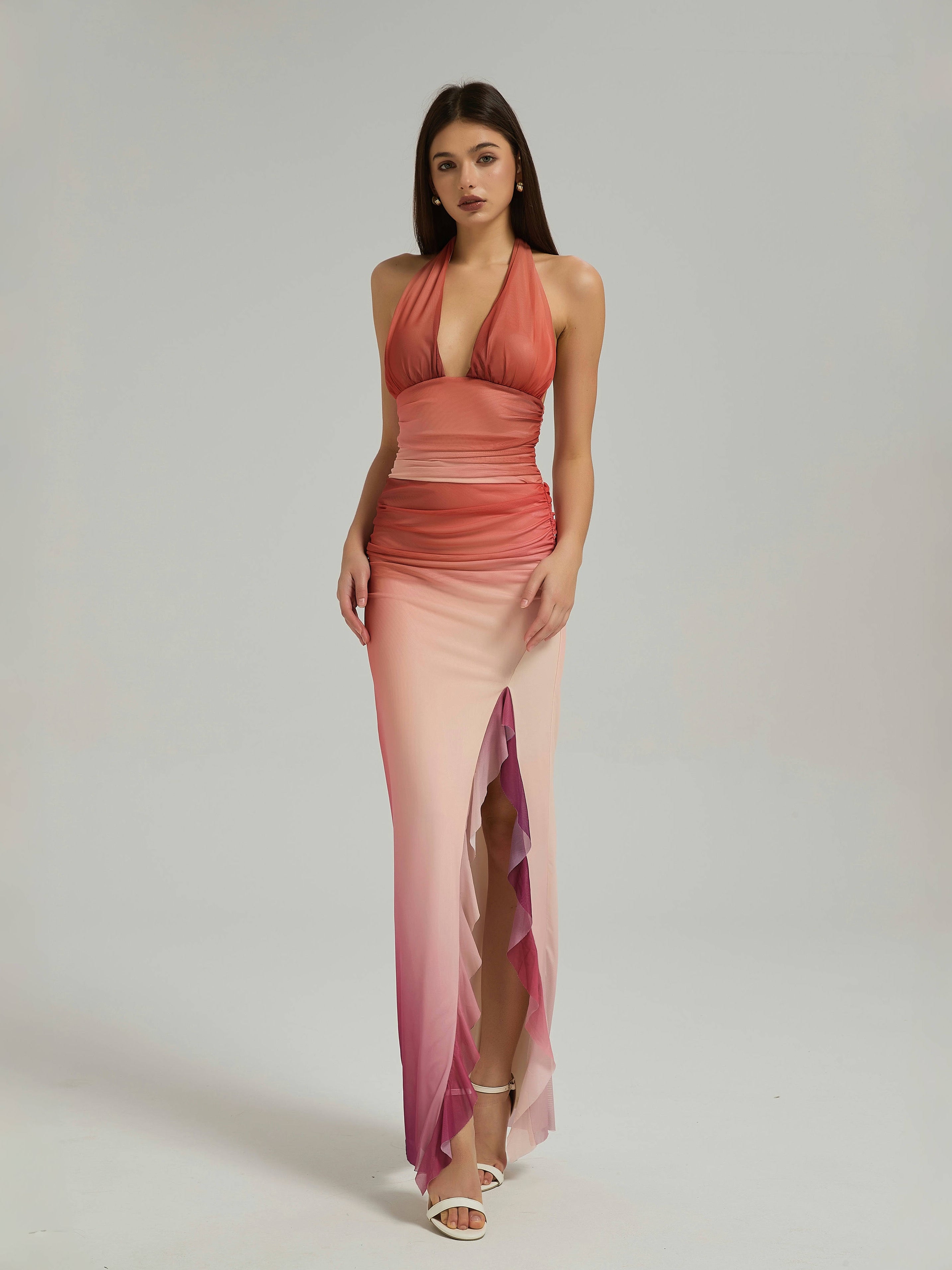 SAVANNAH OMBRE MAXI DRESS - ORANGE GRADIENT