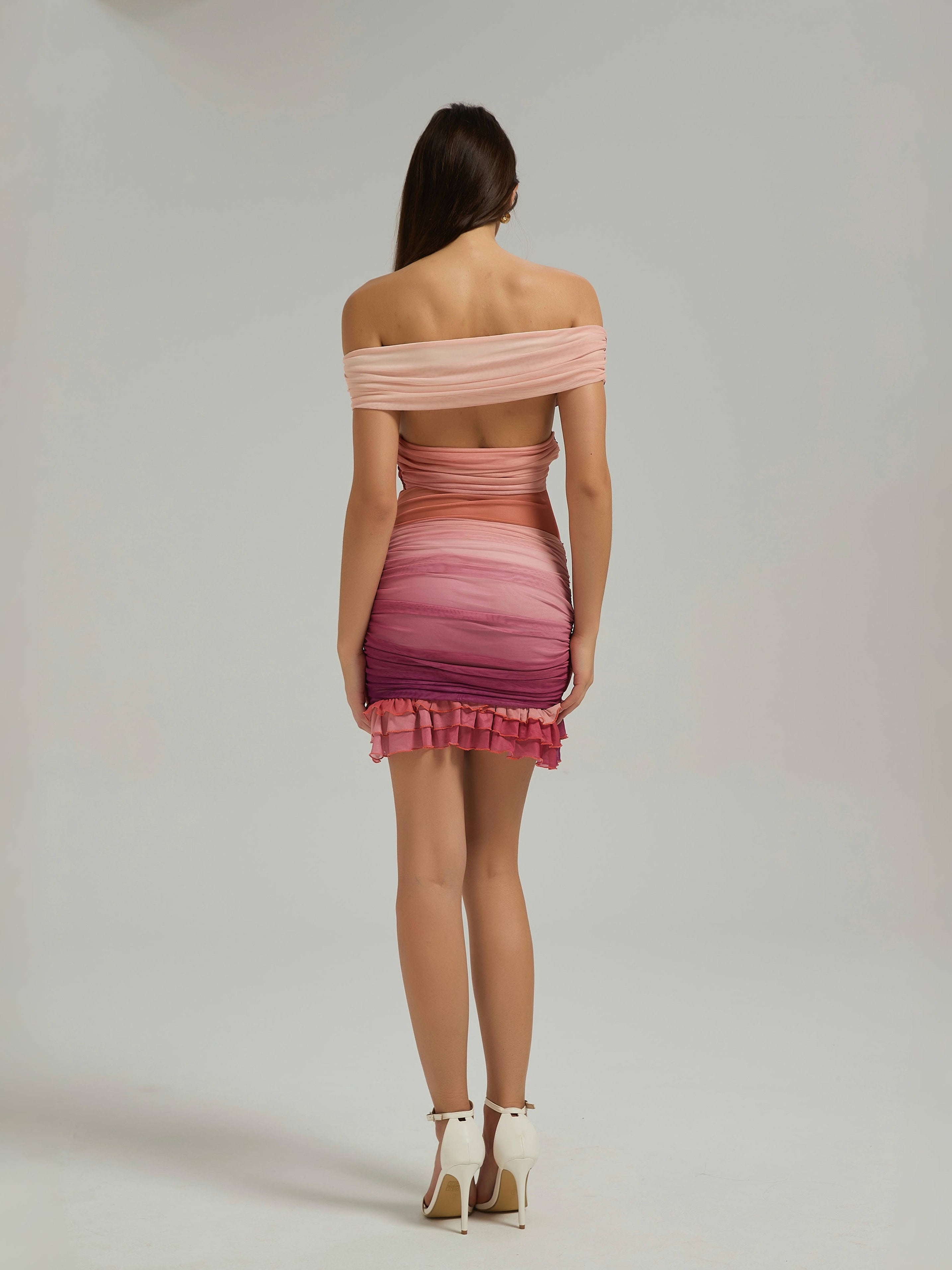 SIREN OMBRE MINI DRESS - ORANGE GRADIENT