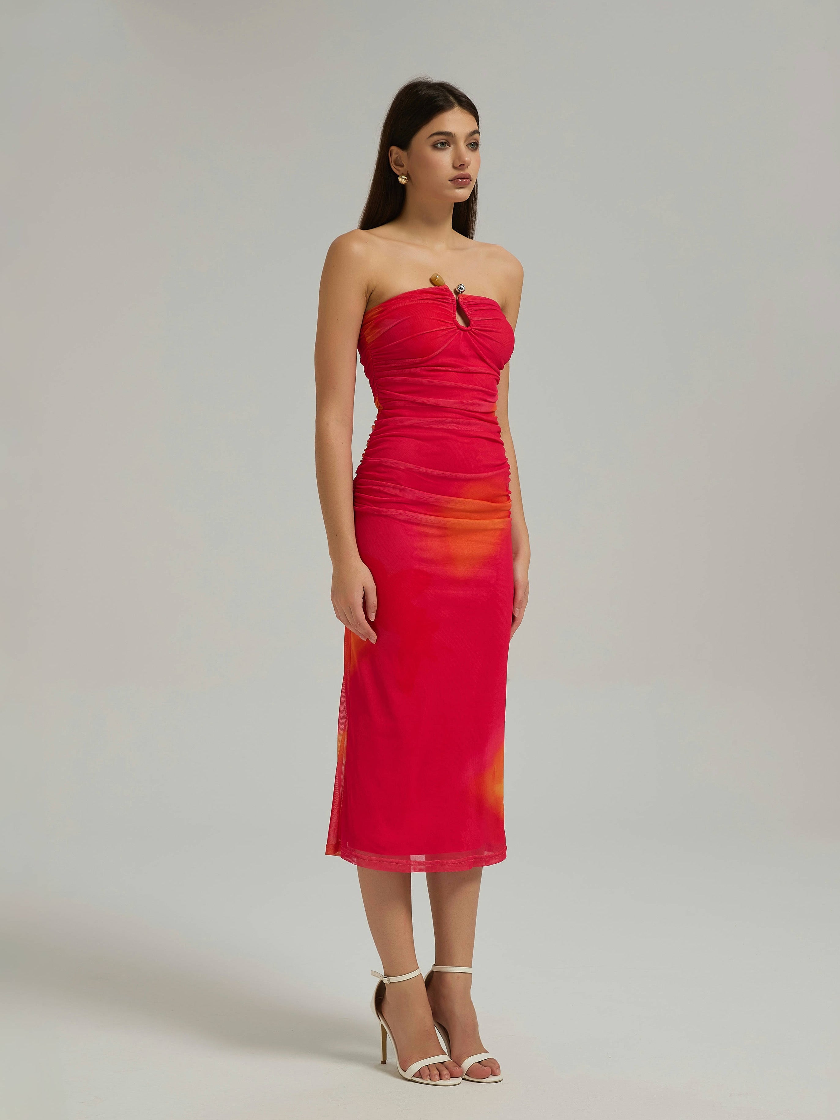 SUNDAZE MIDI DRESS - SUNSET OMBRE