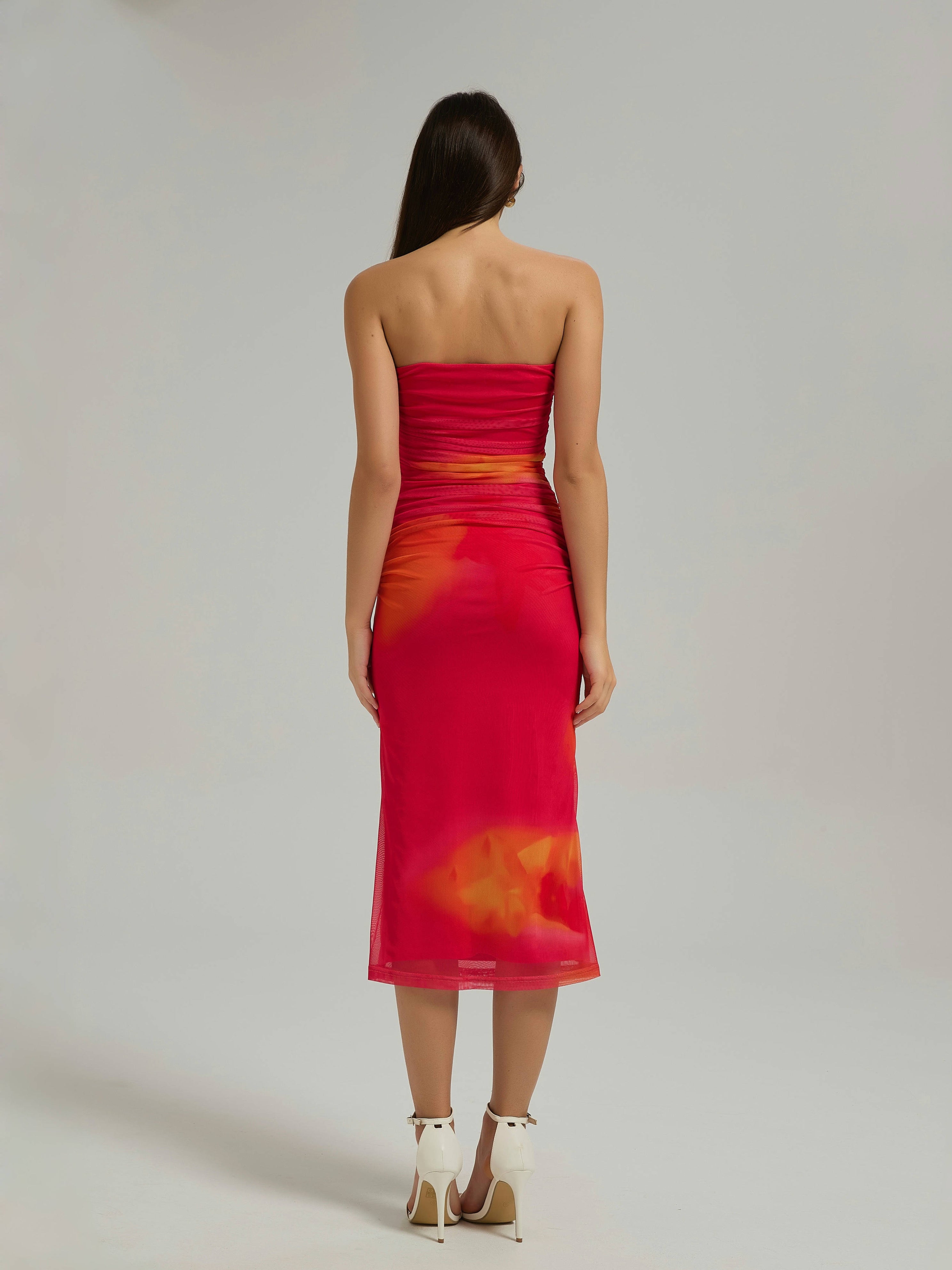 SUNDAZE MIDI DRESS - SUNSET OMBRE