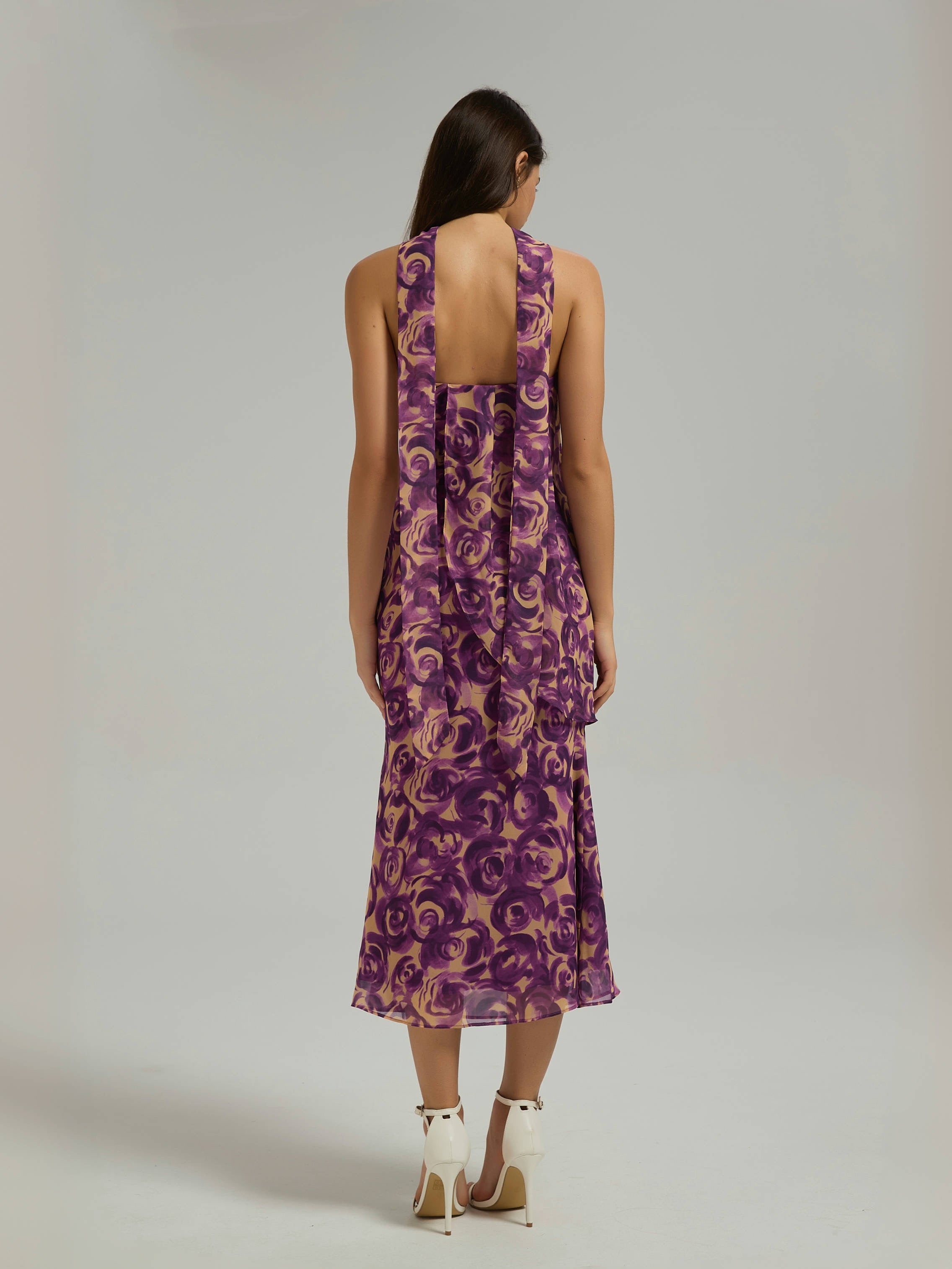 DIANA MIDI DRESS - PURPLE FLORAL