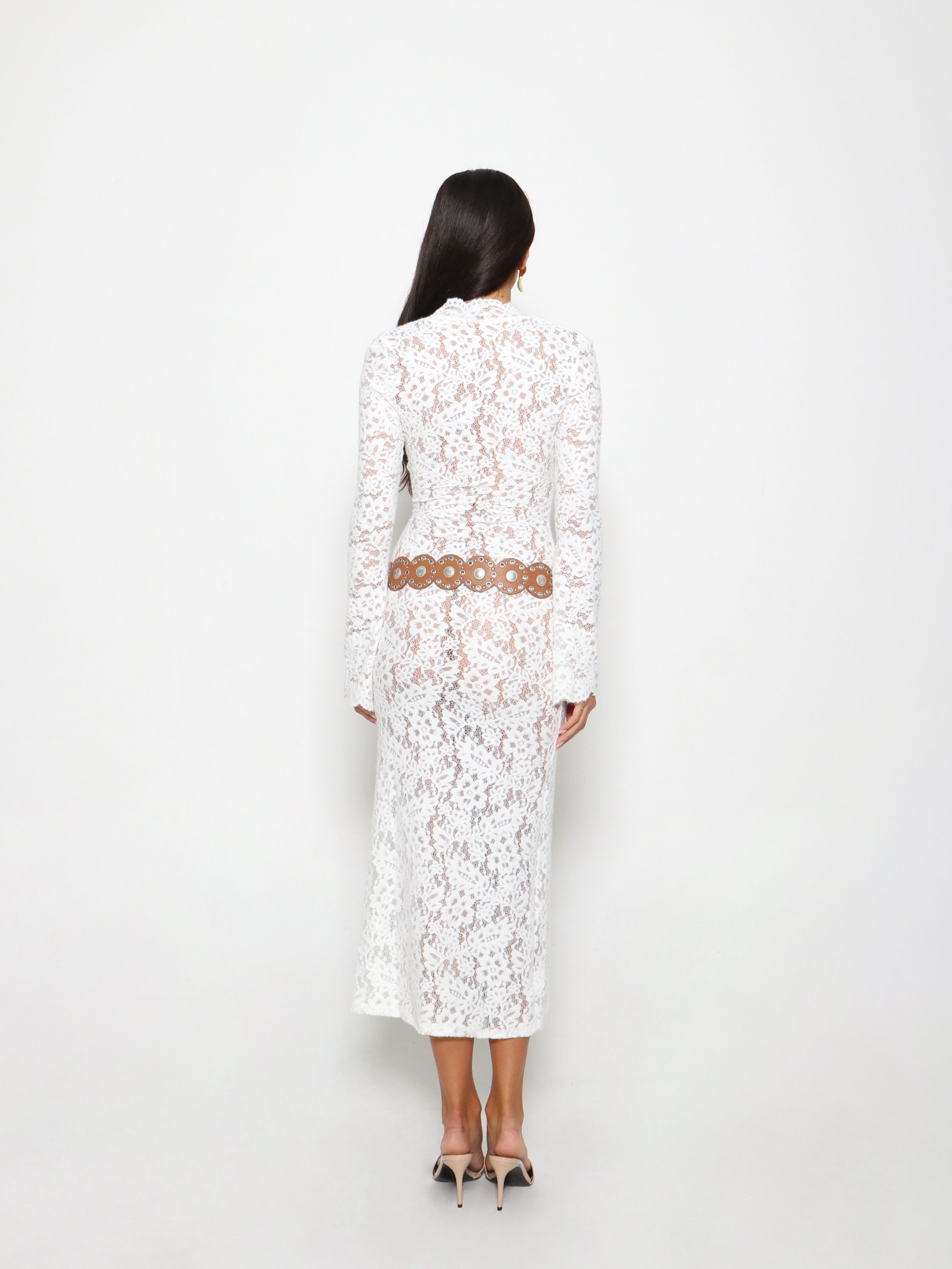 ALLURE LACE MIDI DRESS