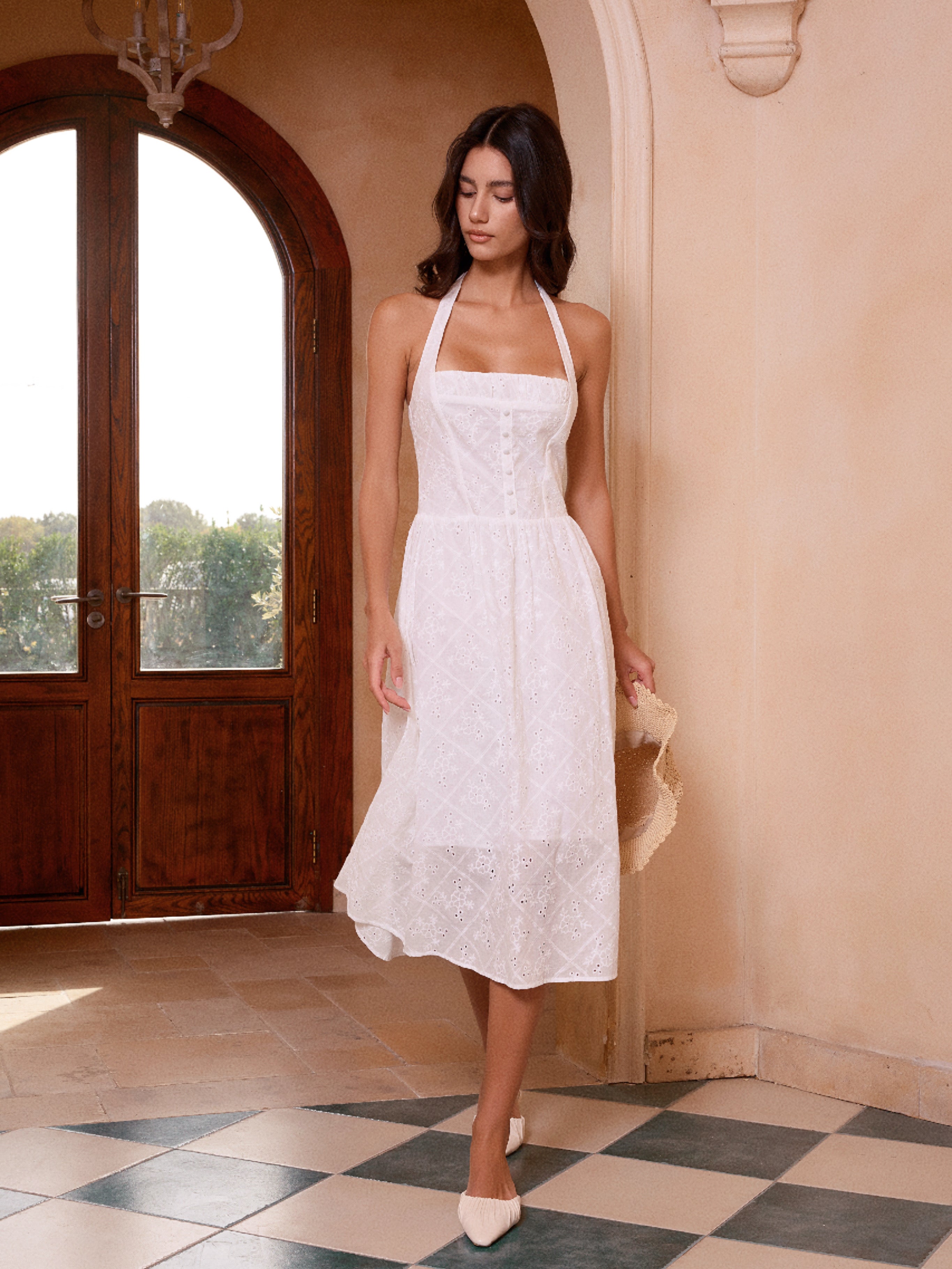 LIORA MIDI DRESS - WHITE