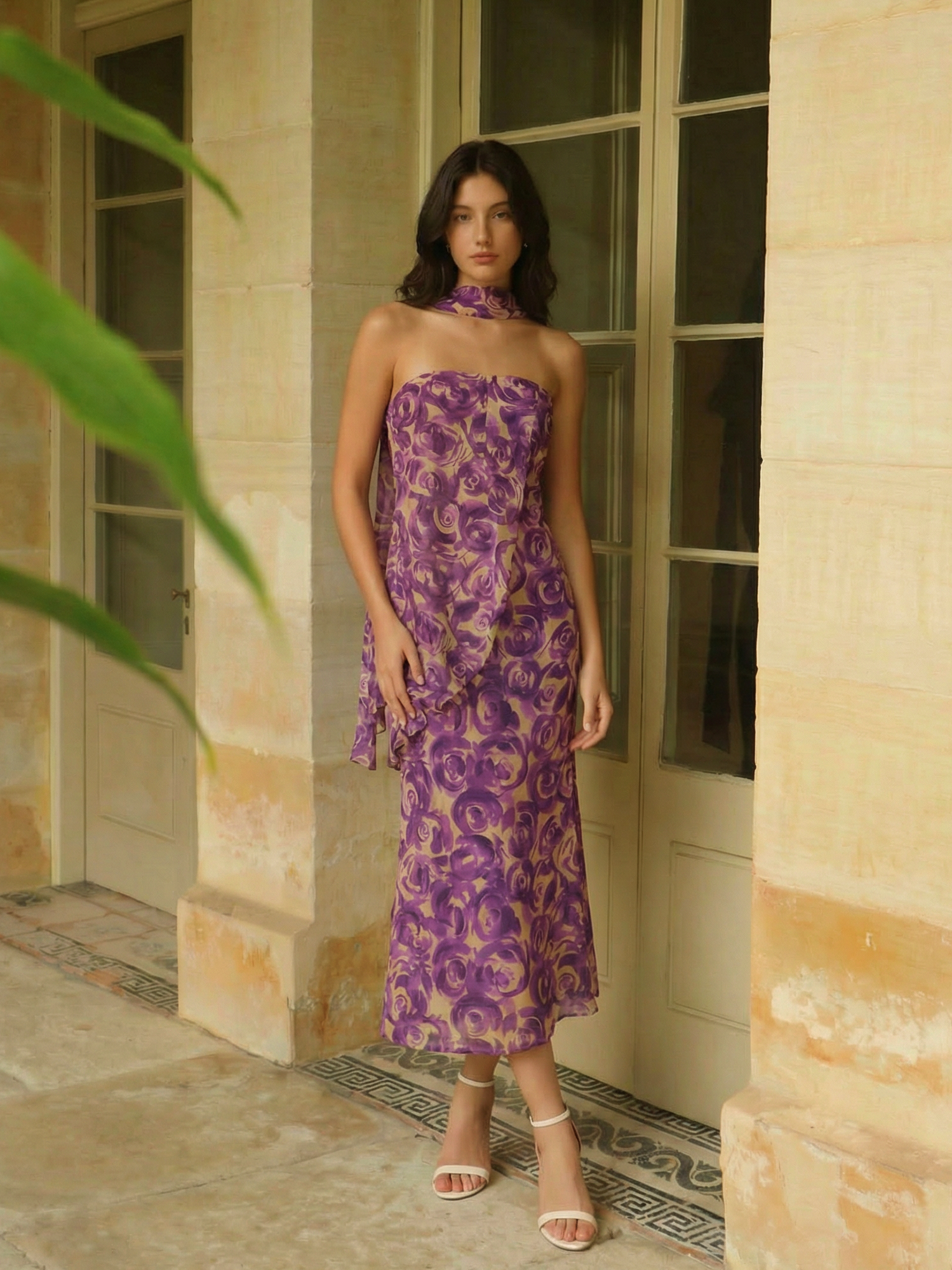 DIANA MIDI DRESS - PURPLE FLORAL