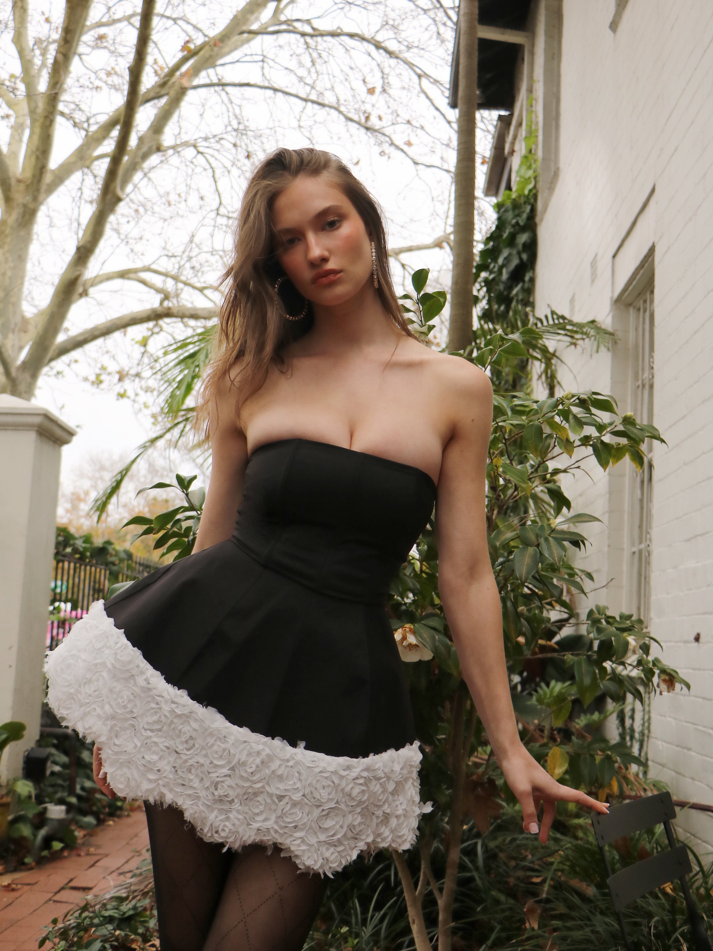 ROSE WHISPERS BUSTIER MINI DRESS