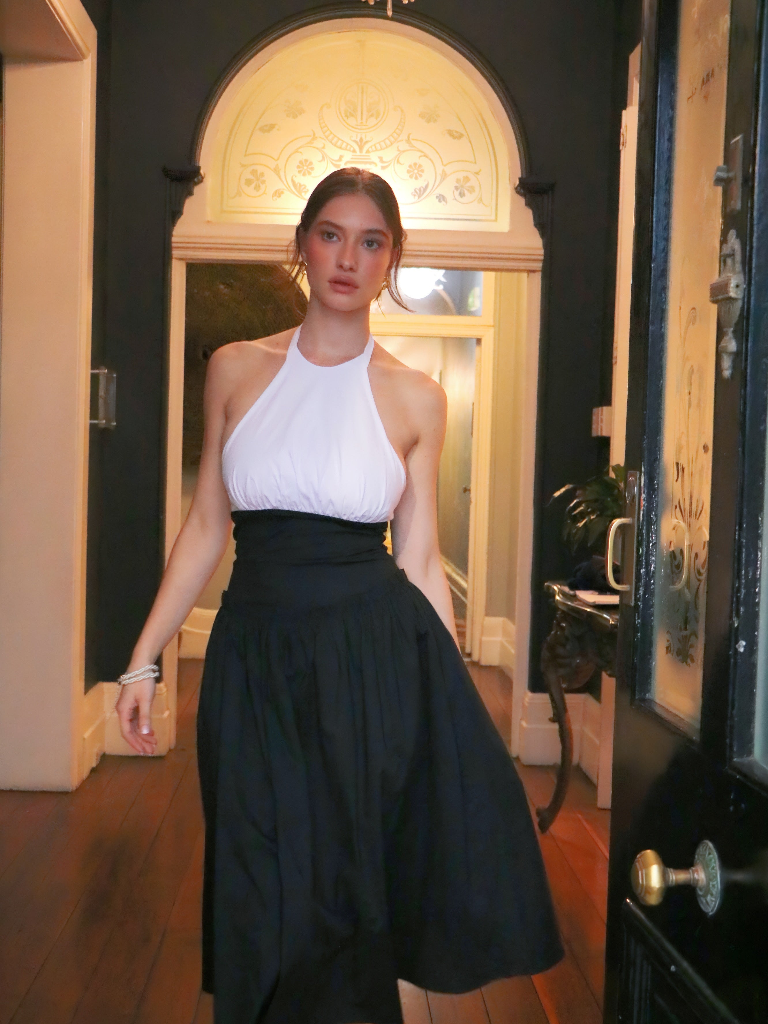 MONACO HALTER MIDI DRESS