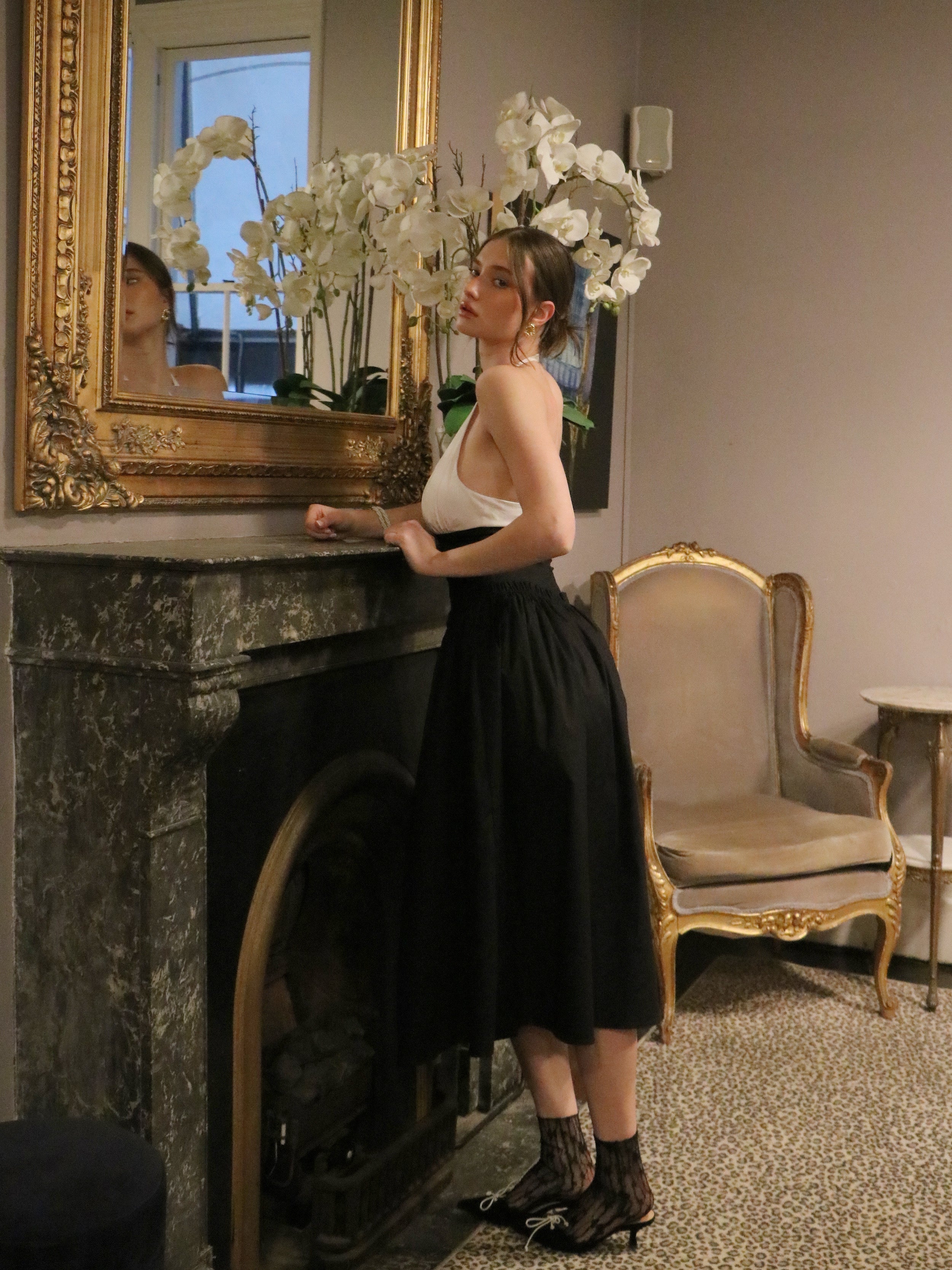 MONACO HALTER MIDI DRESS