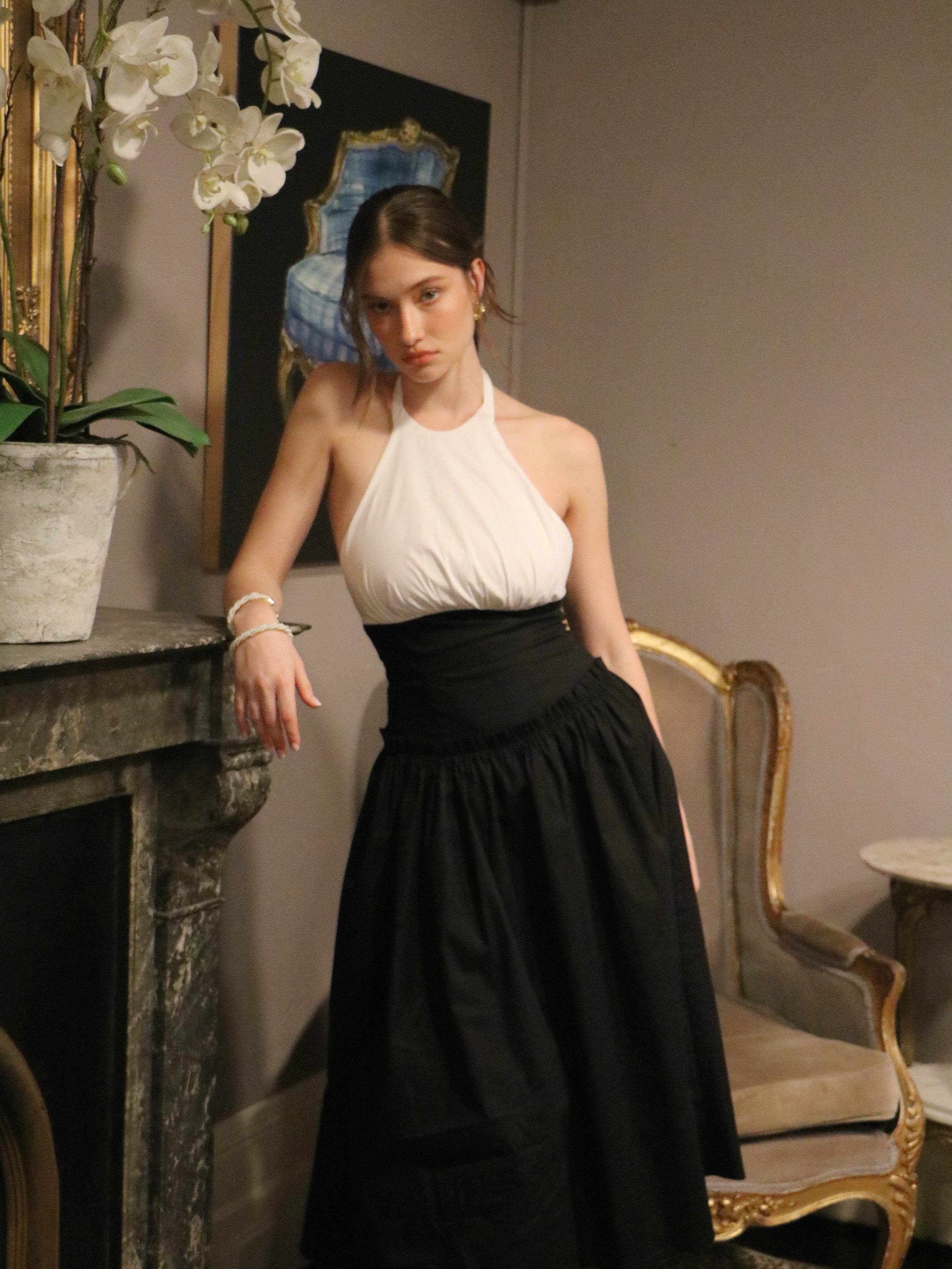 MONACO HALTER MIDI DRESS