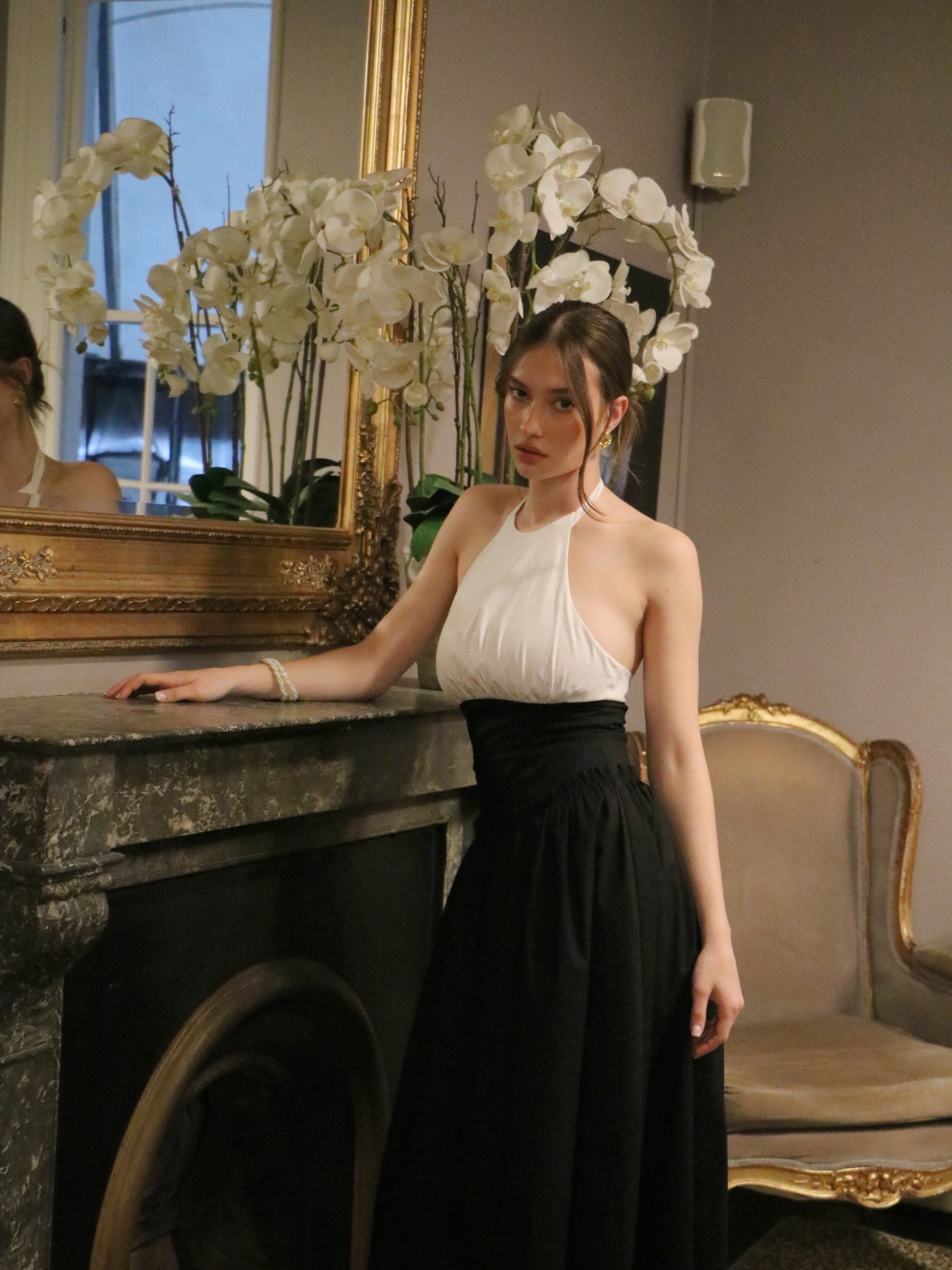 MONACO HALTER MIDI DRESS