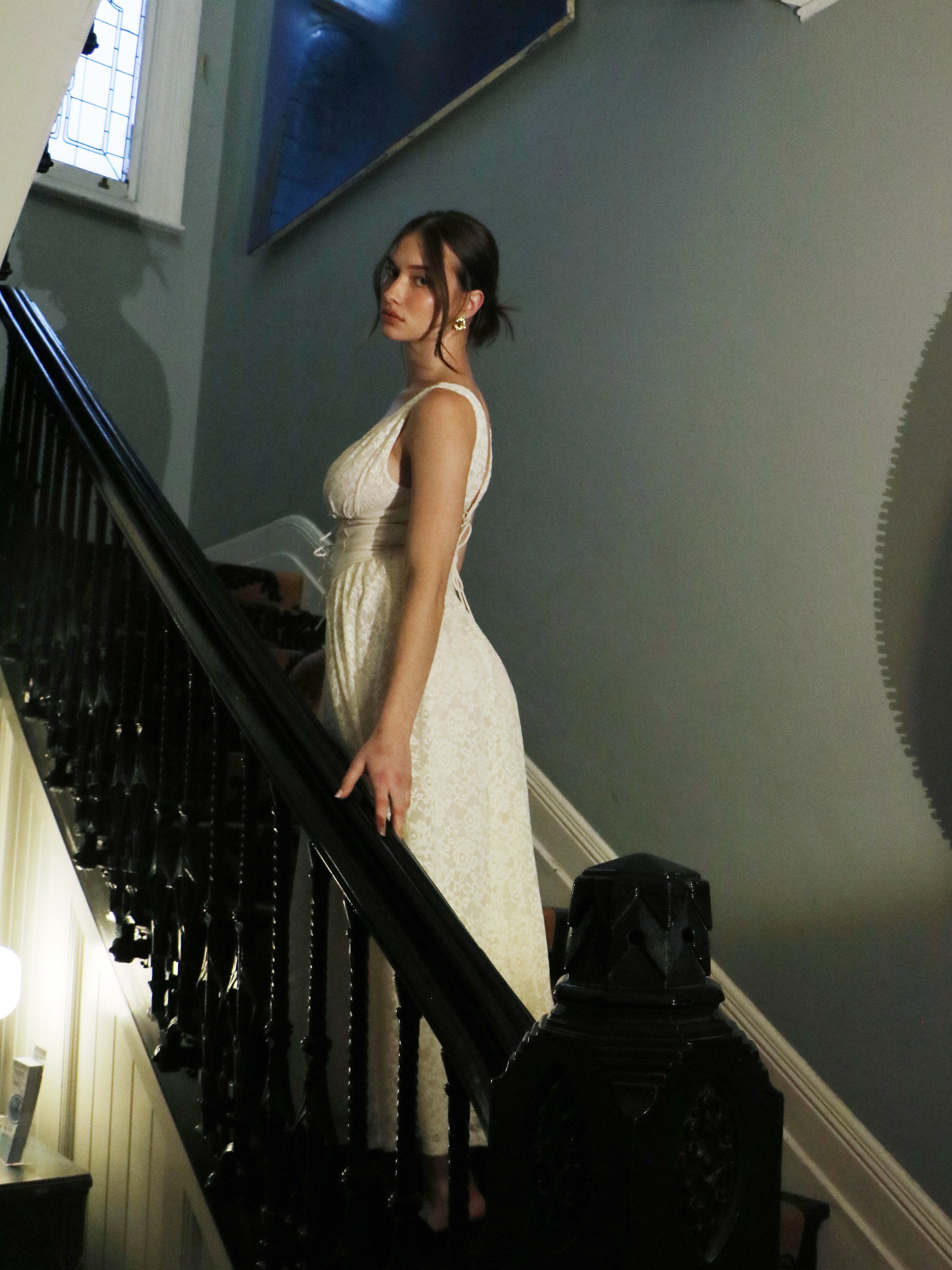 CRÈME LACE CORSET DRESS