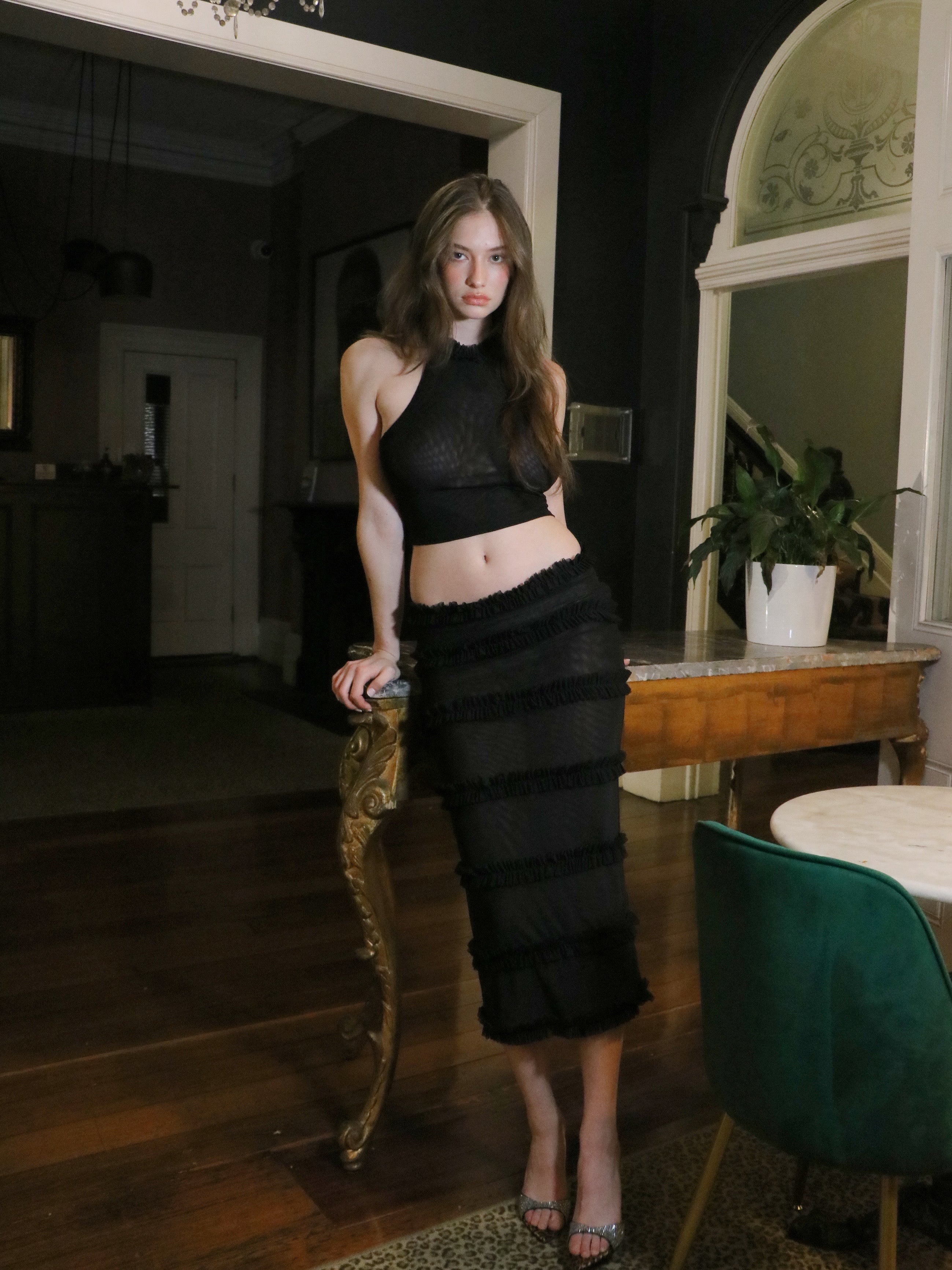 MIDNIGHT SHEER RUCHED SET
