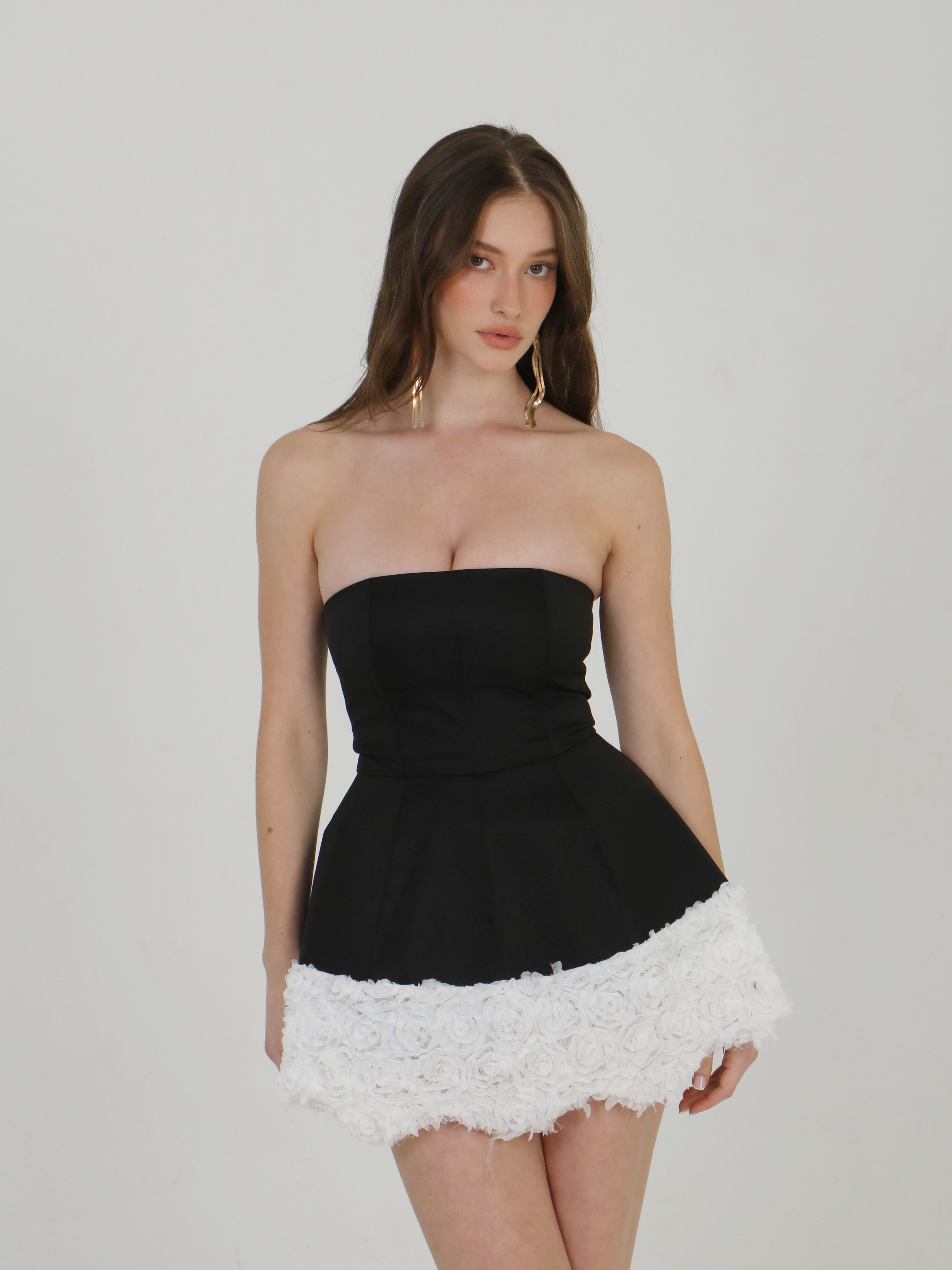 ROSE WHISPERS BUSTIER MINI DRESS
