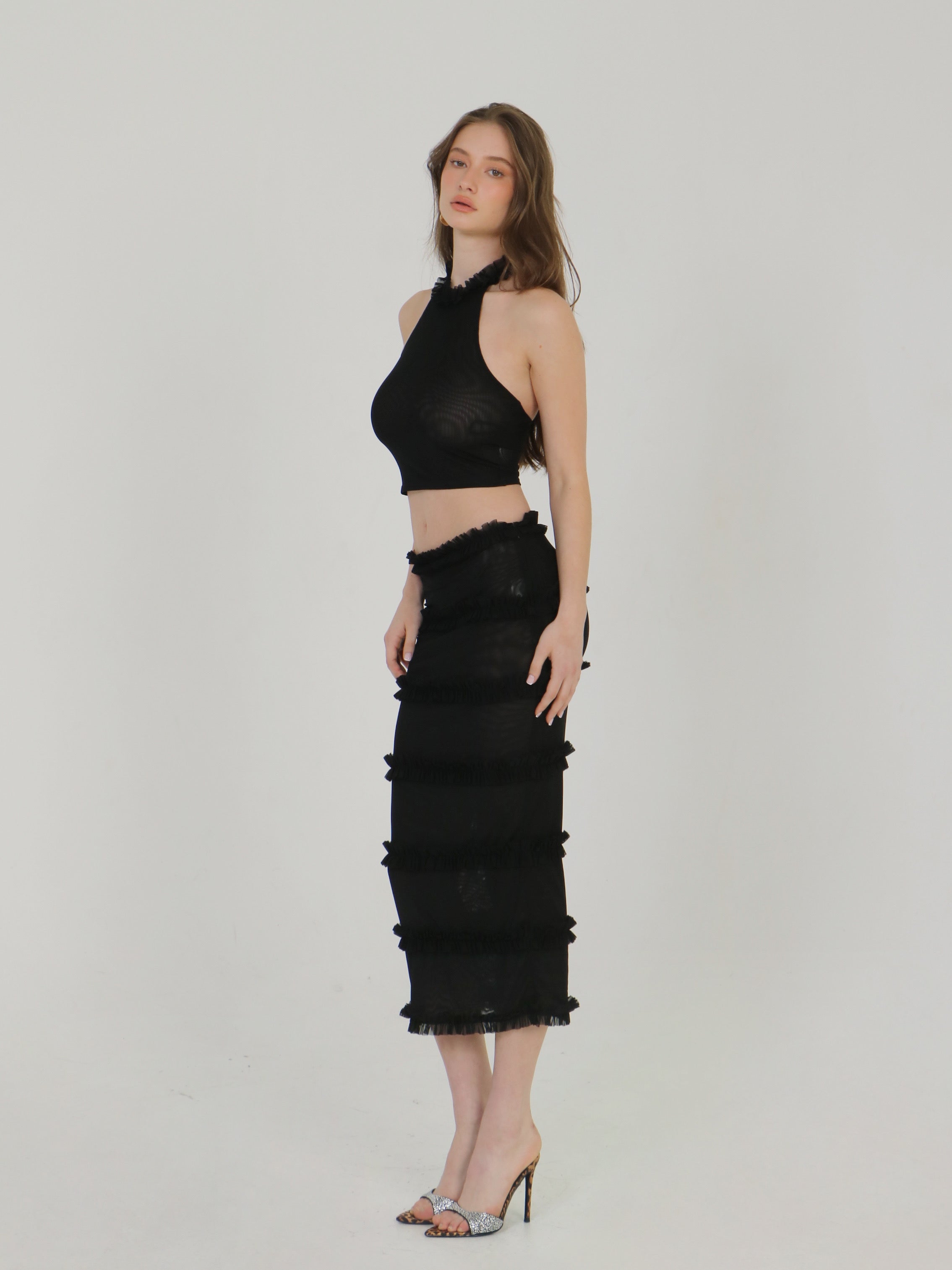 MIDNIGHT SHEER RUCHED SET