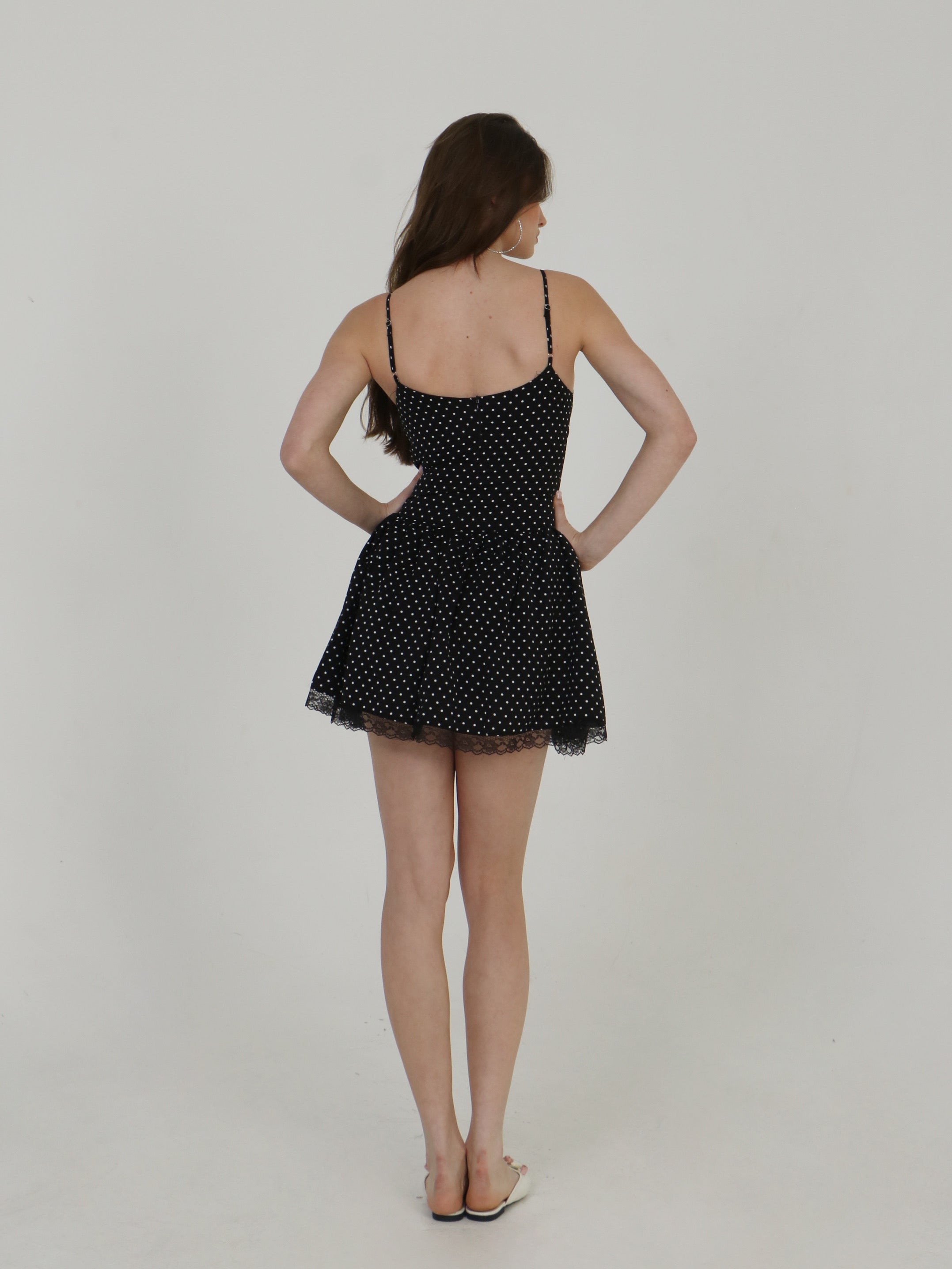 MIDNIGHT DOTS MINI DRESS