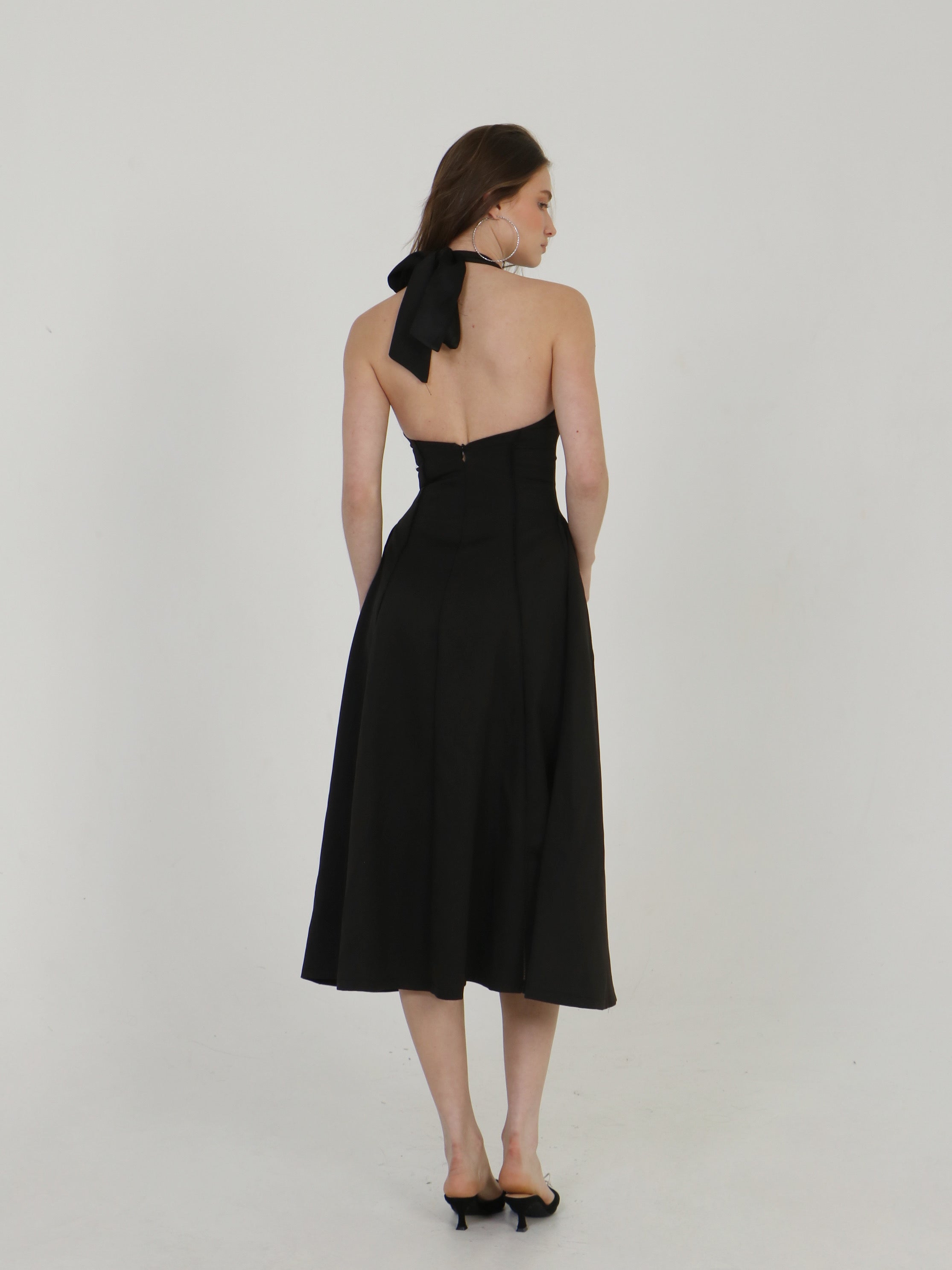NOIR HALTER MIDI DRESS