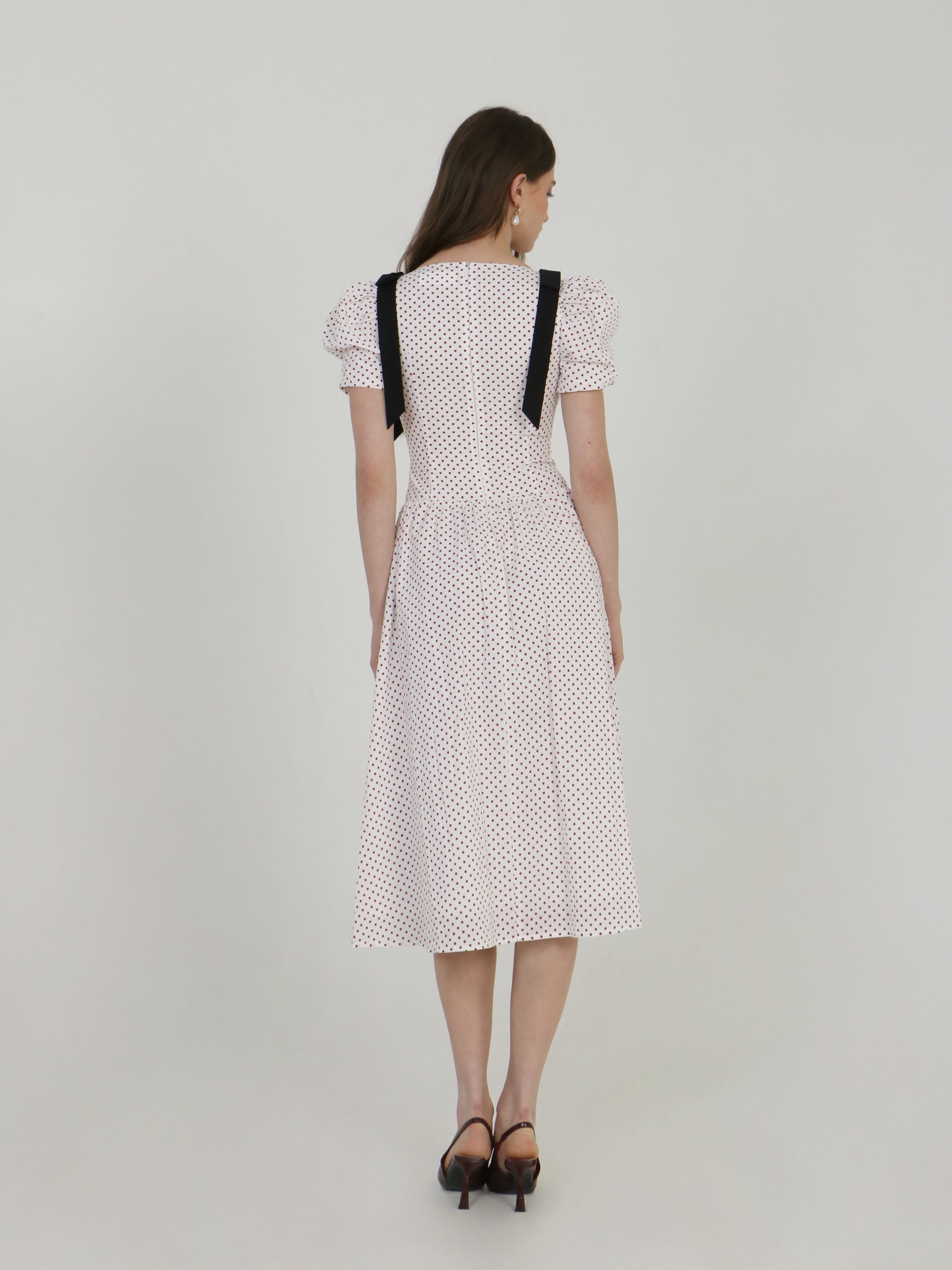 DOTTED AFFAIR MIDI DRESS