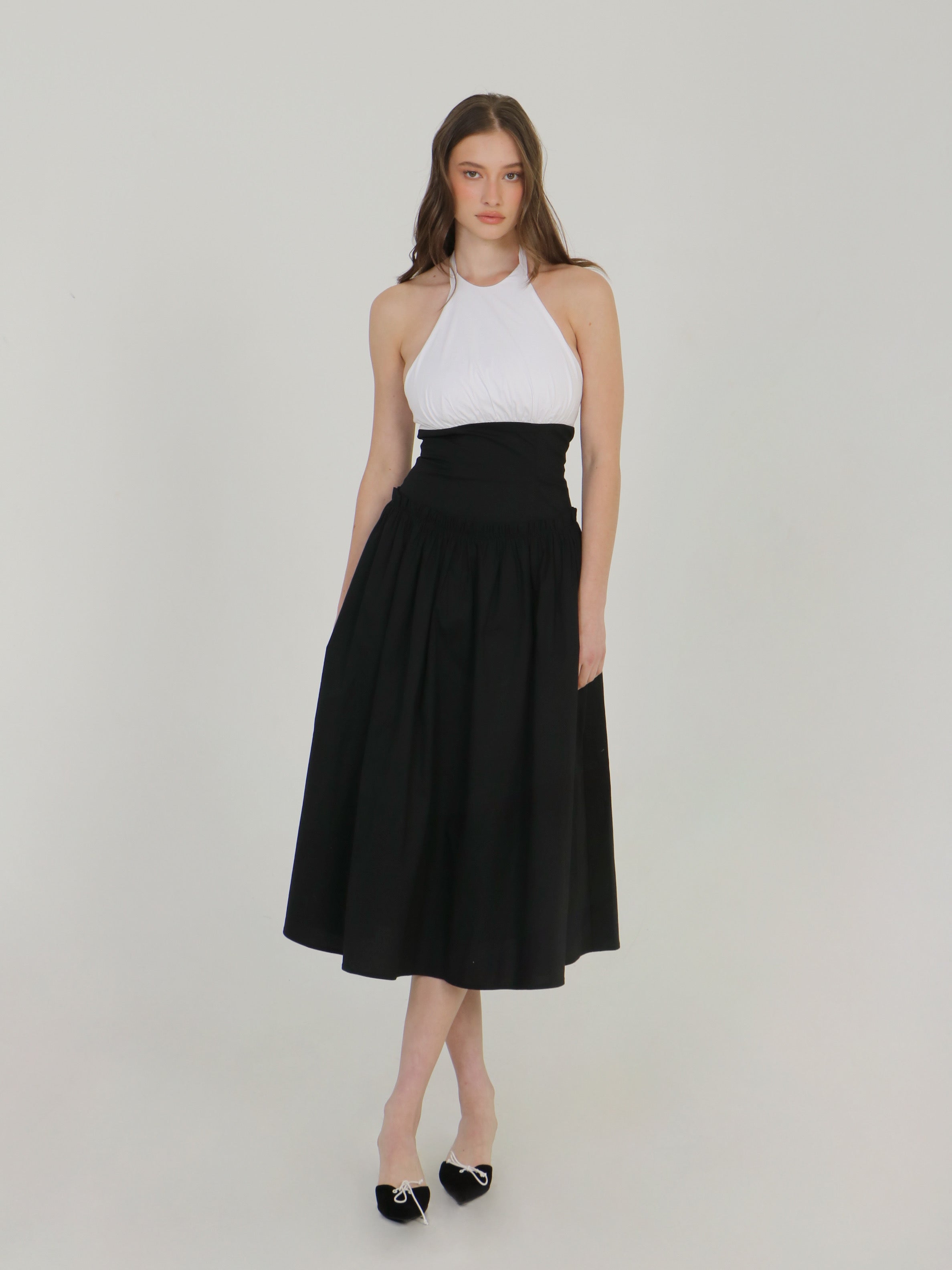 MONACO HALTER MIDI DRESS