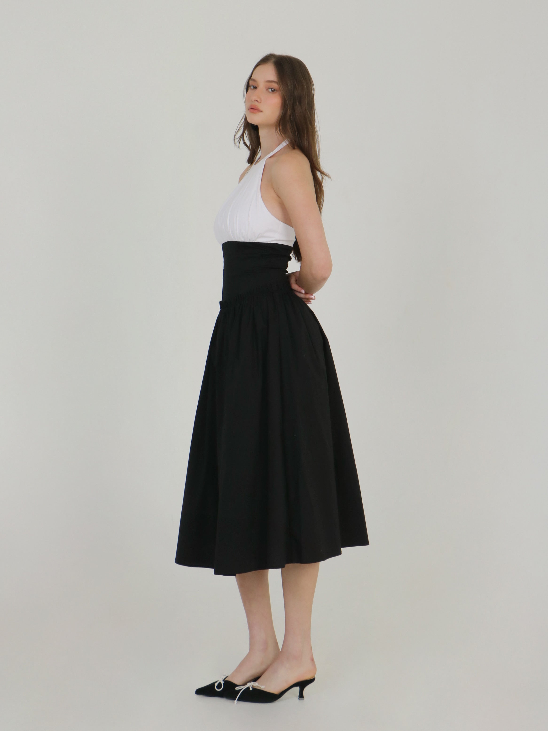 MONACO HALTER MIDI DRESS