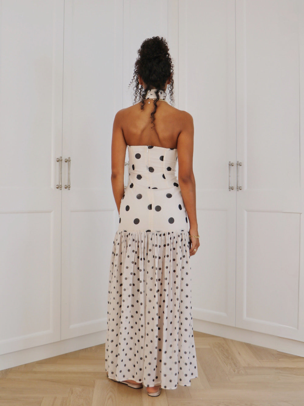 NOIR DOT MAXI DRESS - BLACK/WHITE POLKA
