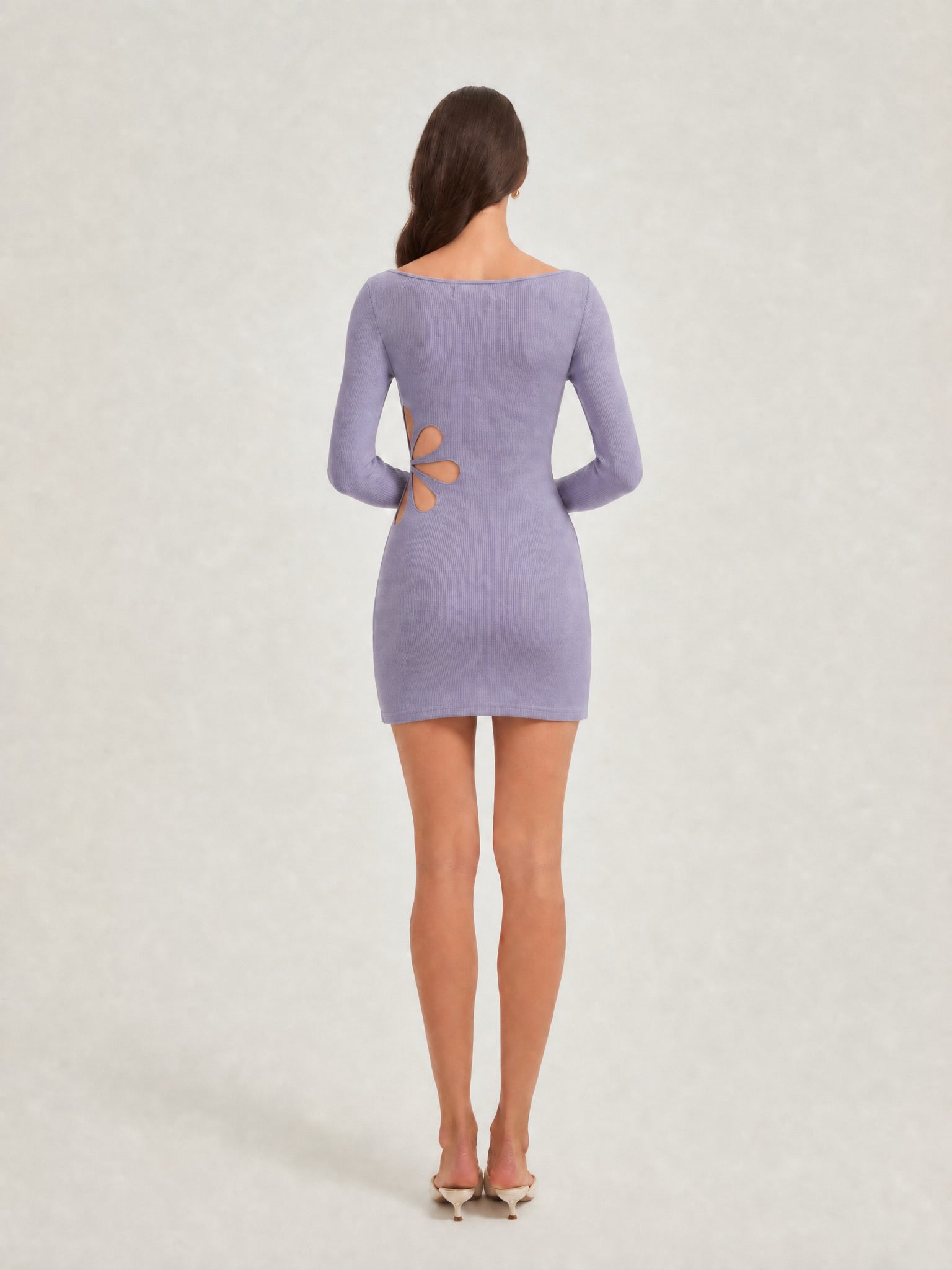 WISTERIA KNIT MINI DRESS - LILAC