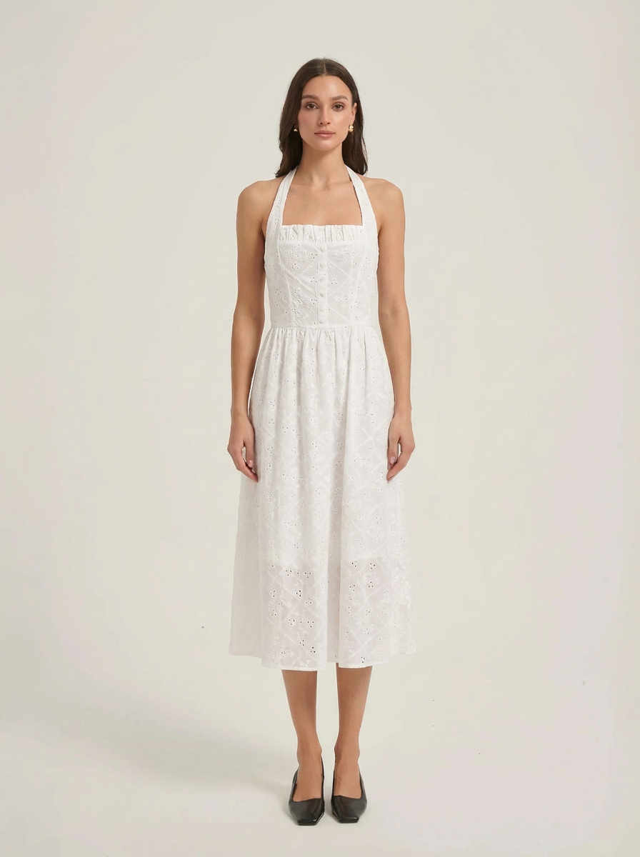 LIORA MIDI DRESS - WHITE