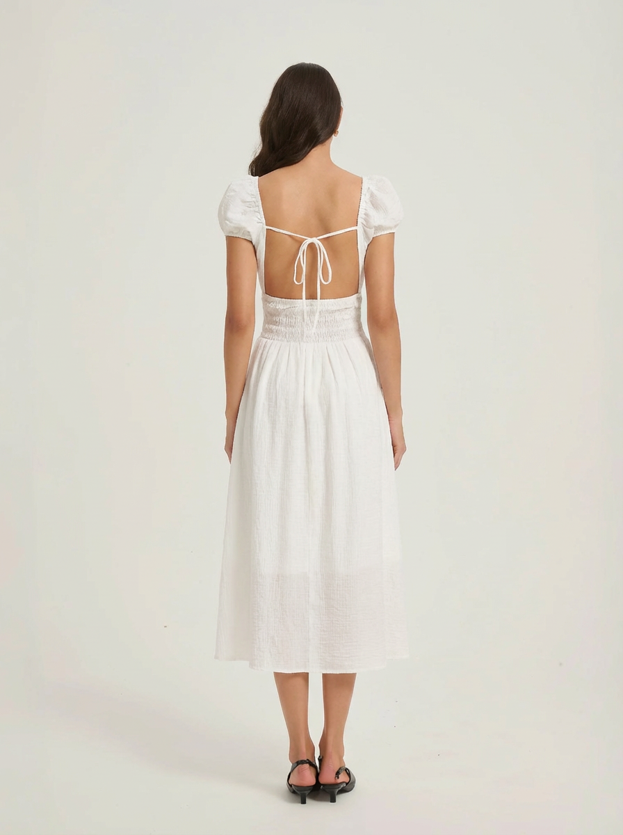 CAMILLE MIDI DRESS - WHITE