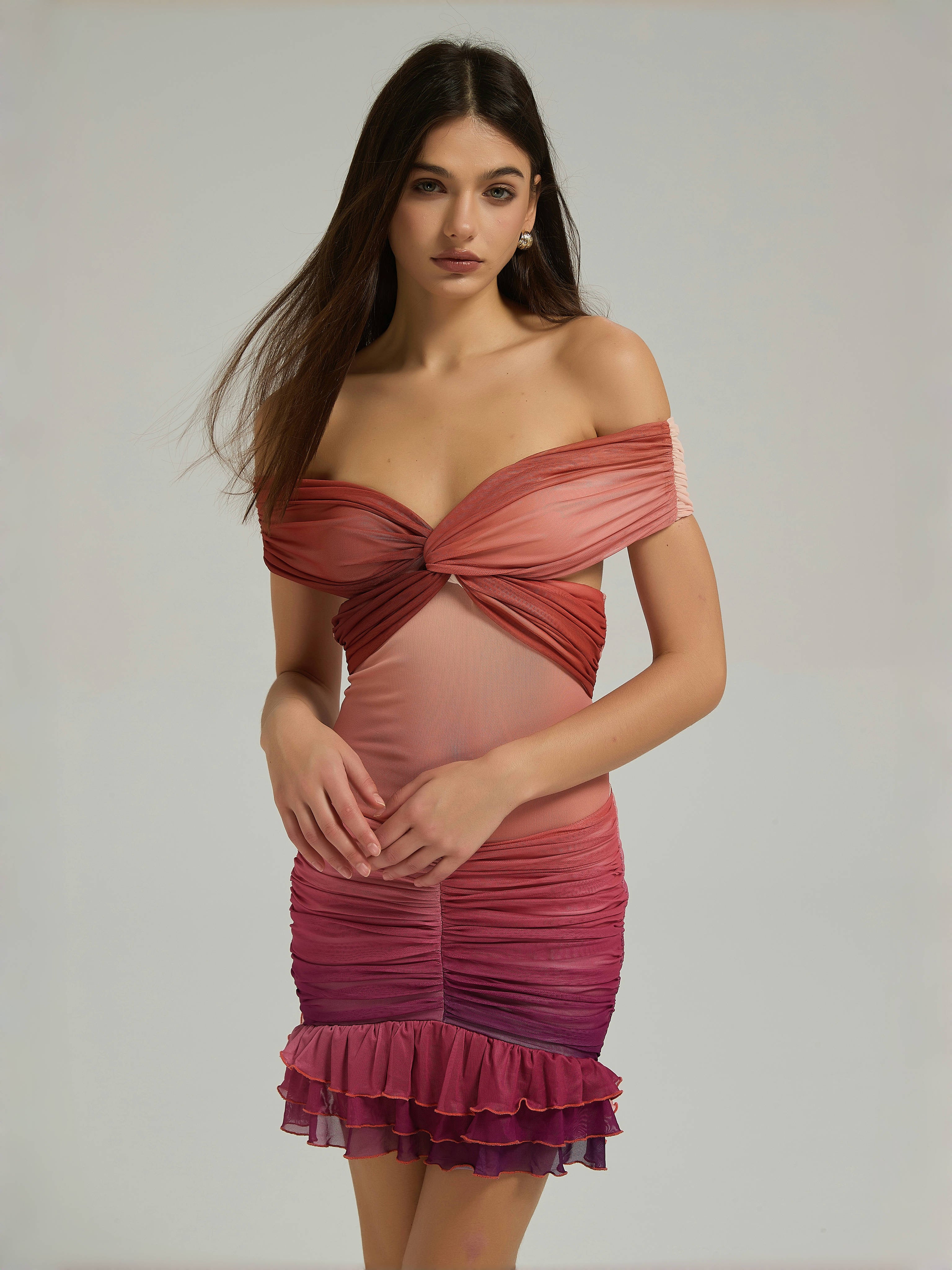 SIREN OMBRE MINI DRESS - ORANGE GRADIENT