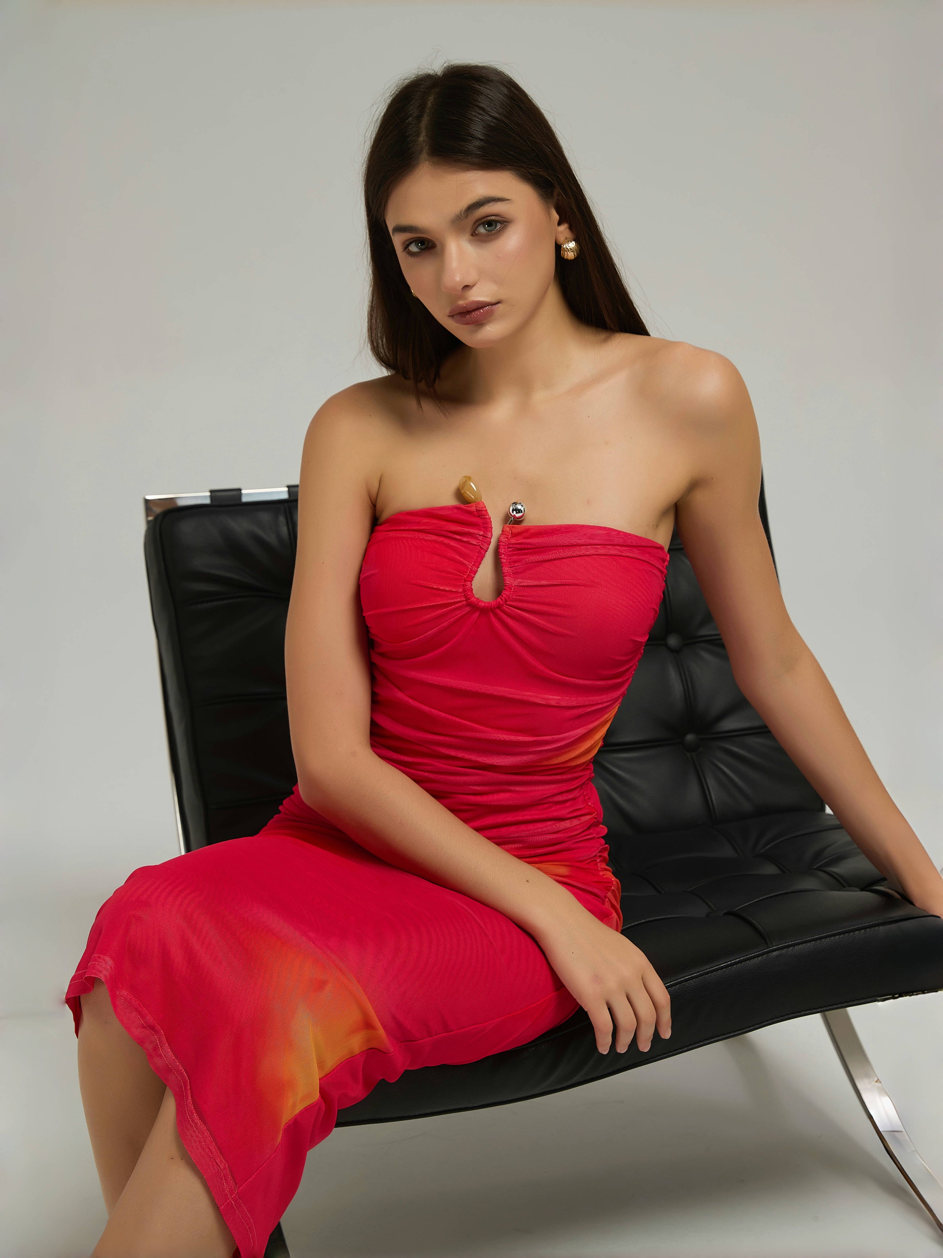 SUNDAZE MIDI DRESS - SUNSET OMBRE