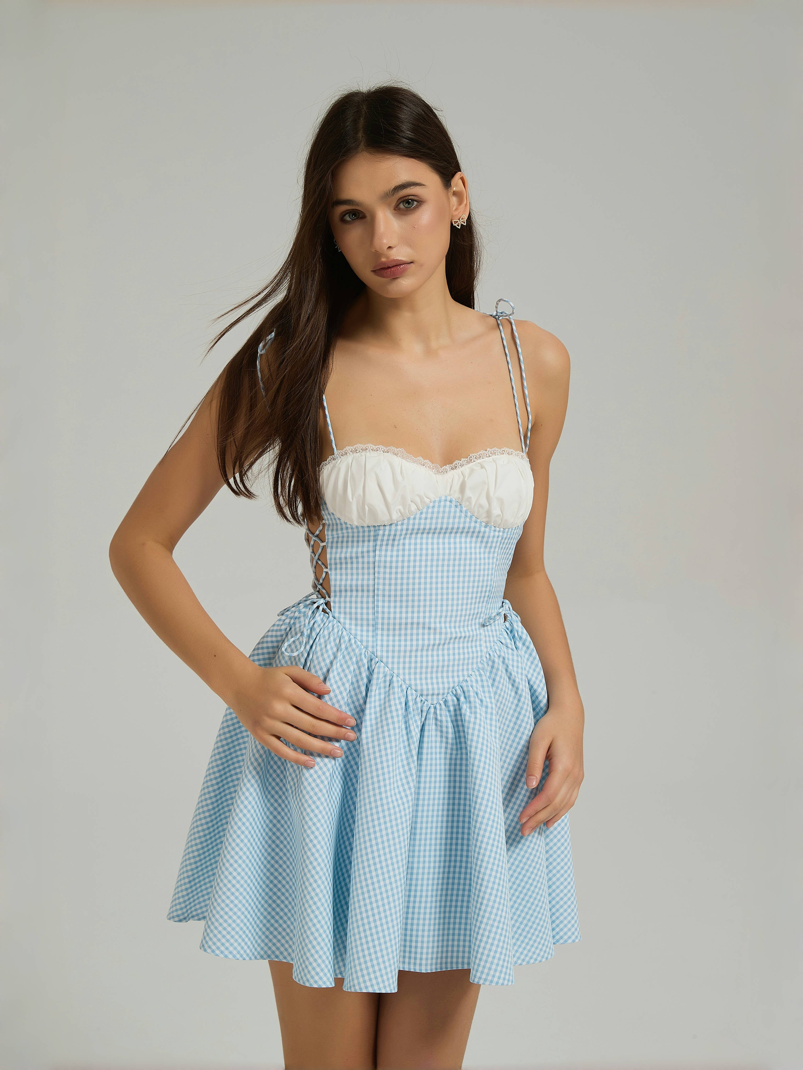 ISABELLE  MINI DRESS - POWDER BLUE