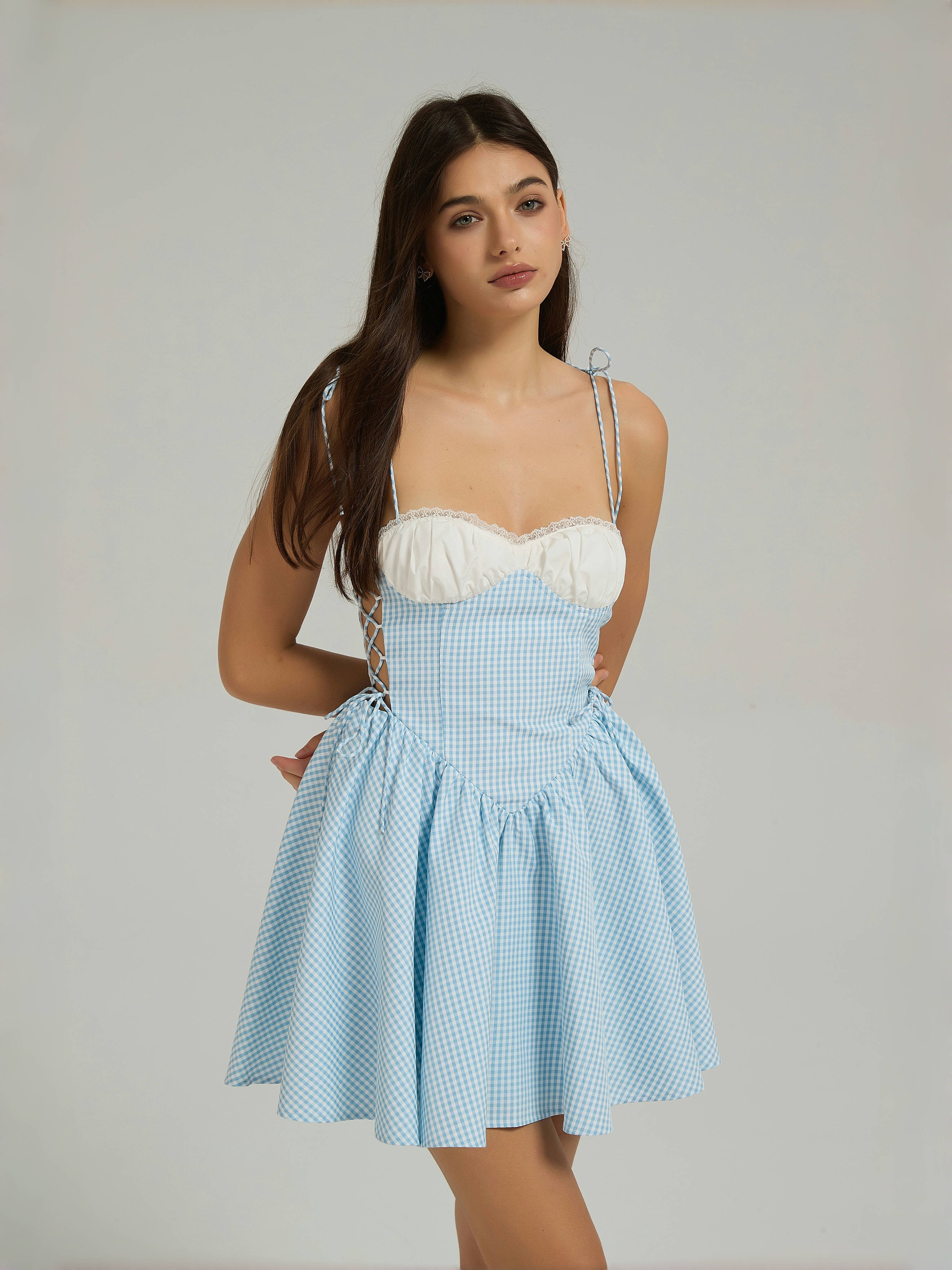 ISABELLE  MINI DRESS - POWDER BLUE