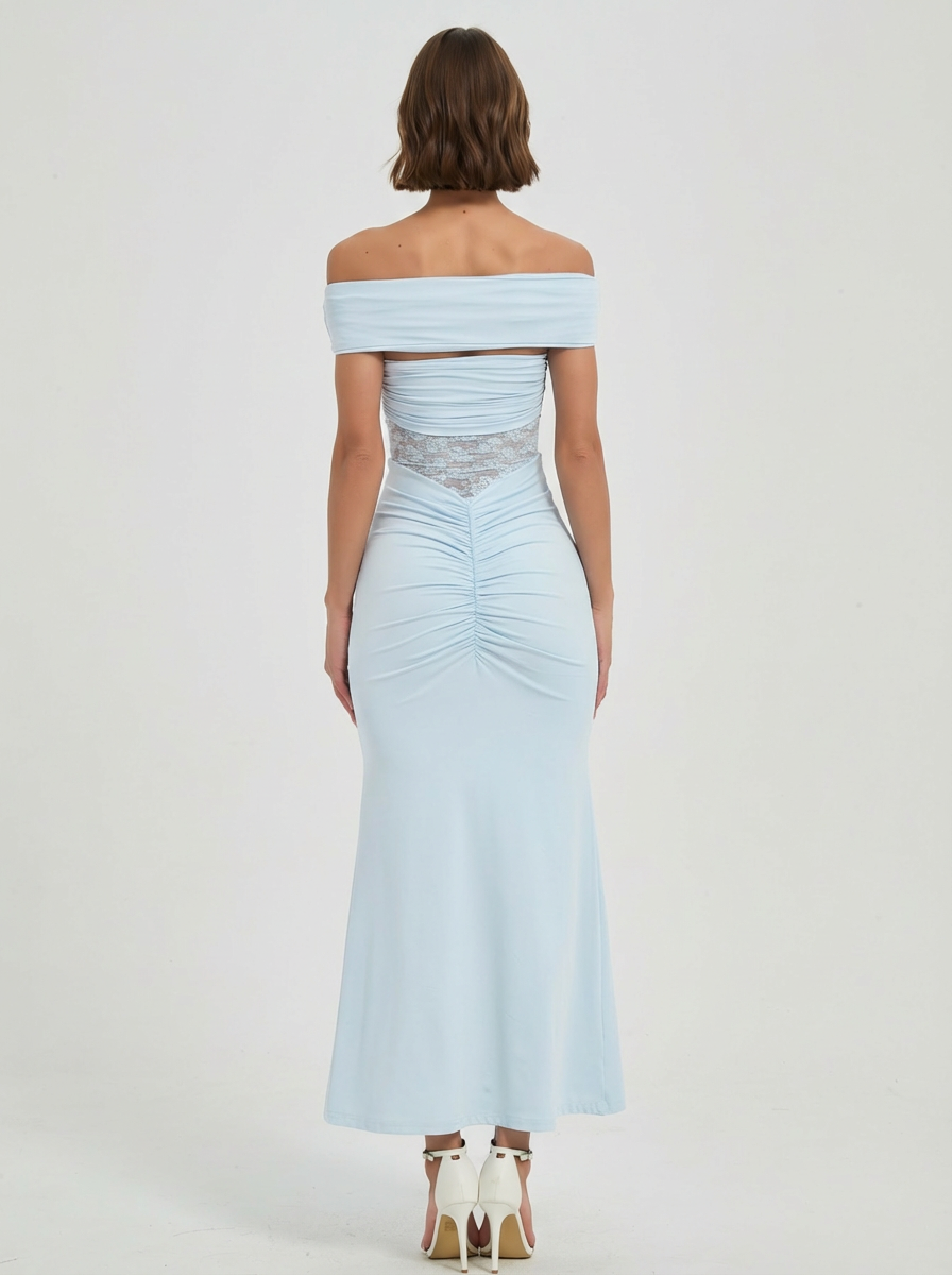 AURORA LACE MAXI DRESS - SKY BLUE